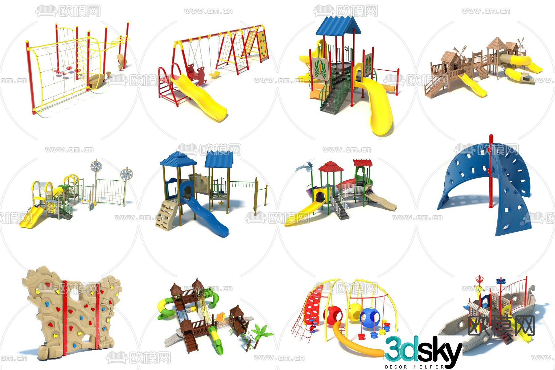 Modern children's slide ride 3d model