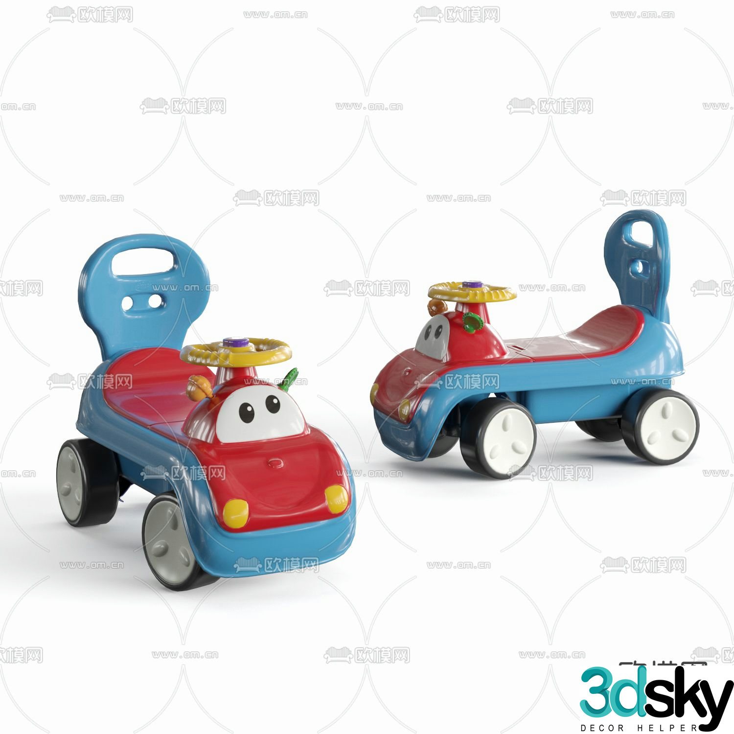 Modern children’s toy car 3d model