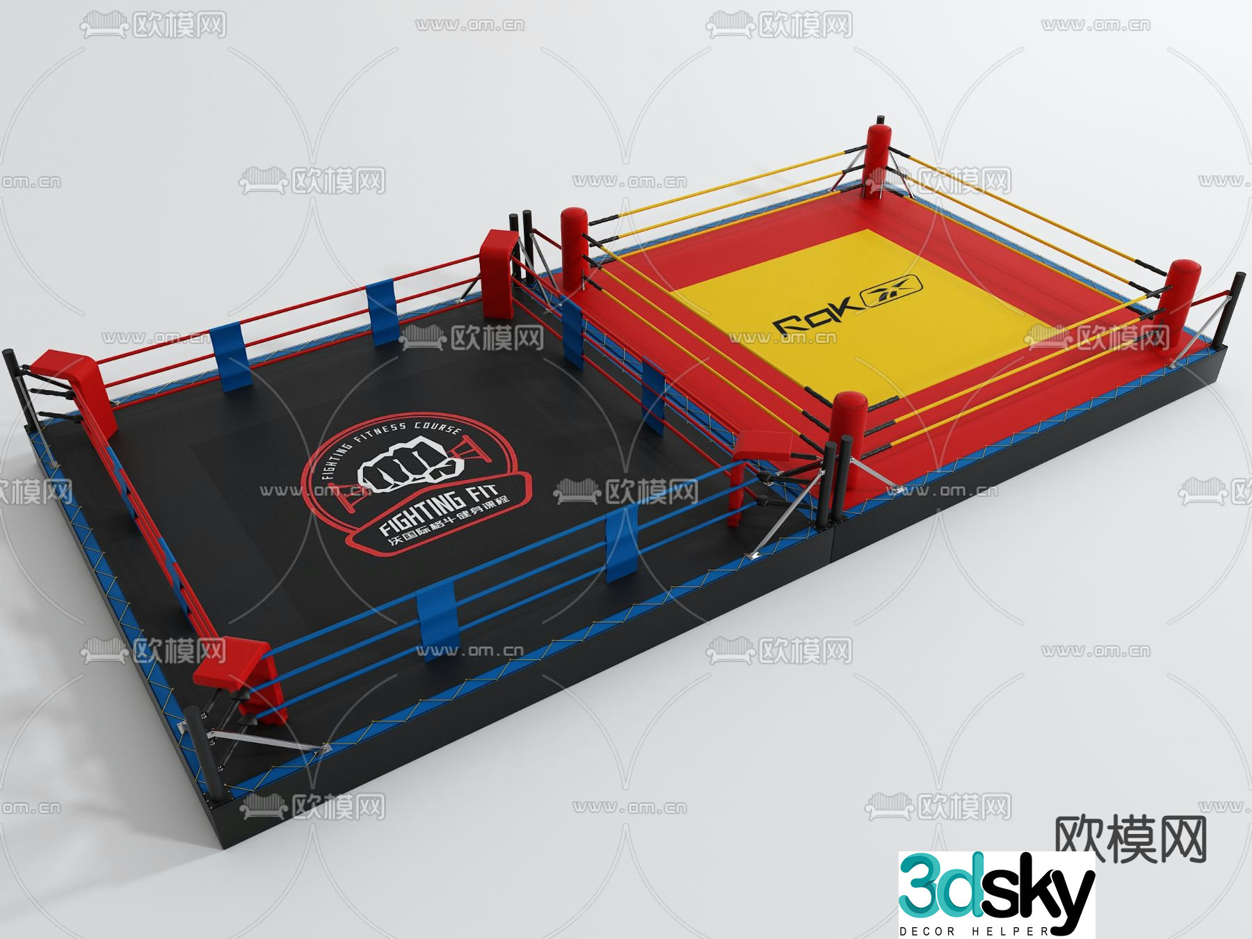 Modern boxing ring ring 3d model