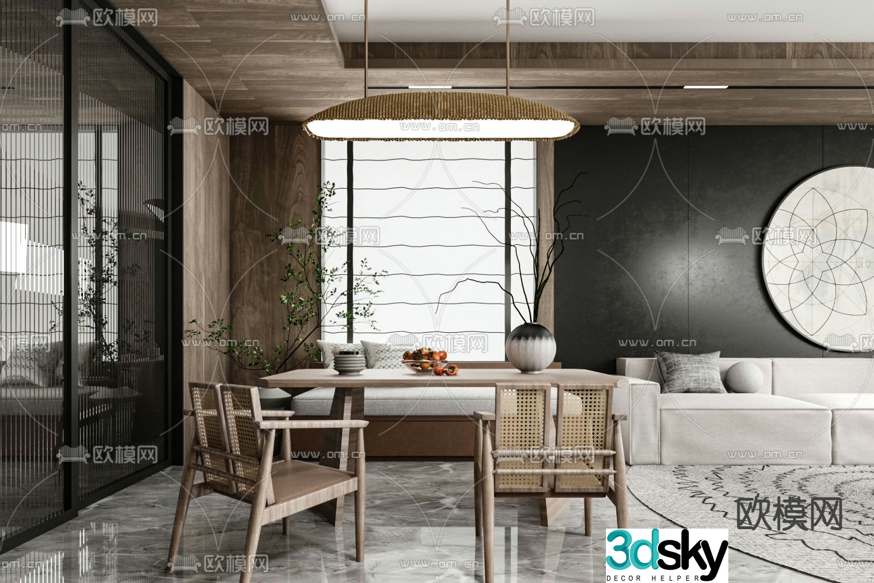 Omori Design Wabi Sabi Restaurant 3D model