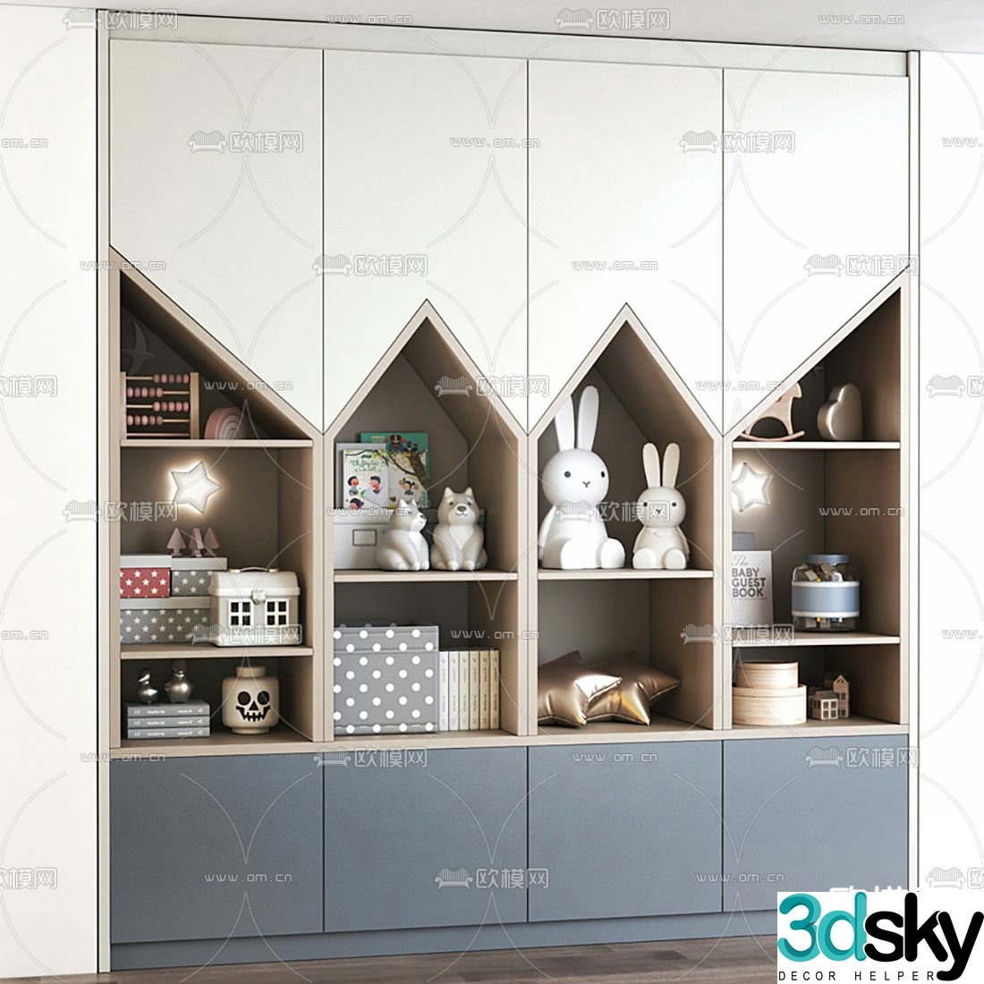Modern children’s wardrobe 3d model
