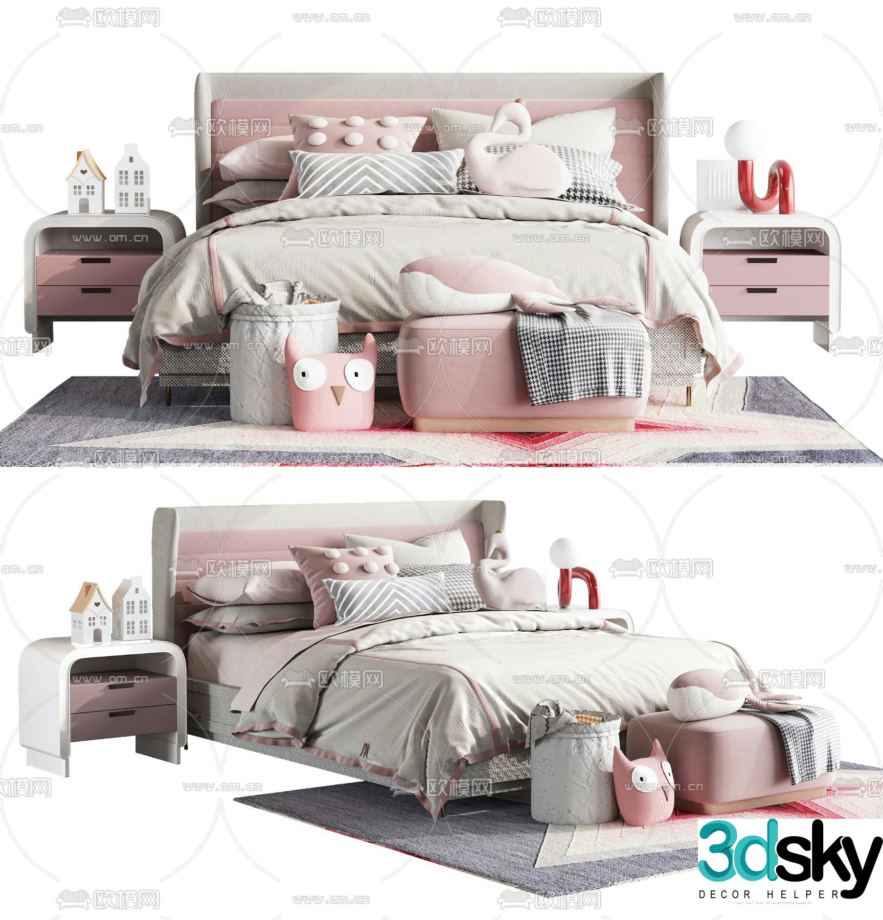 Modern children’s bed 3d model