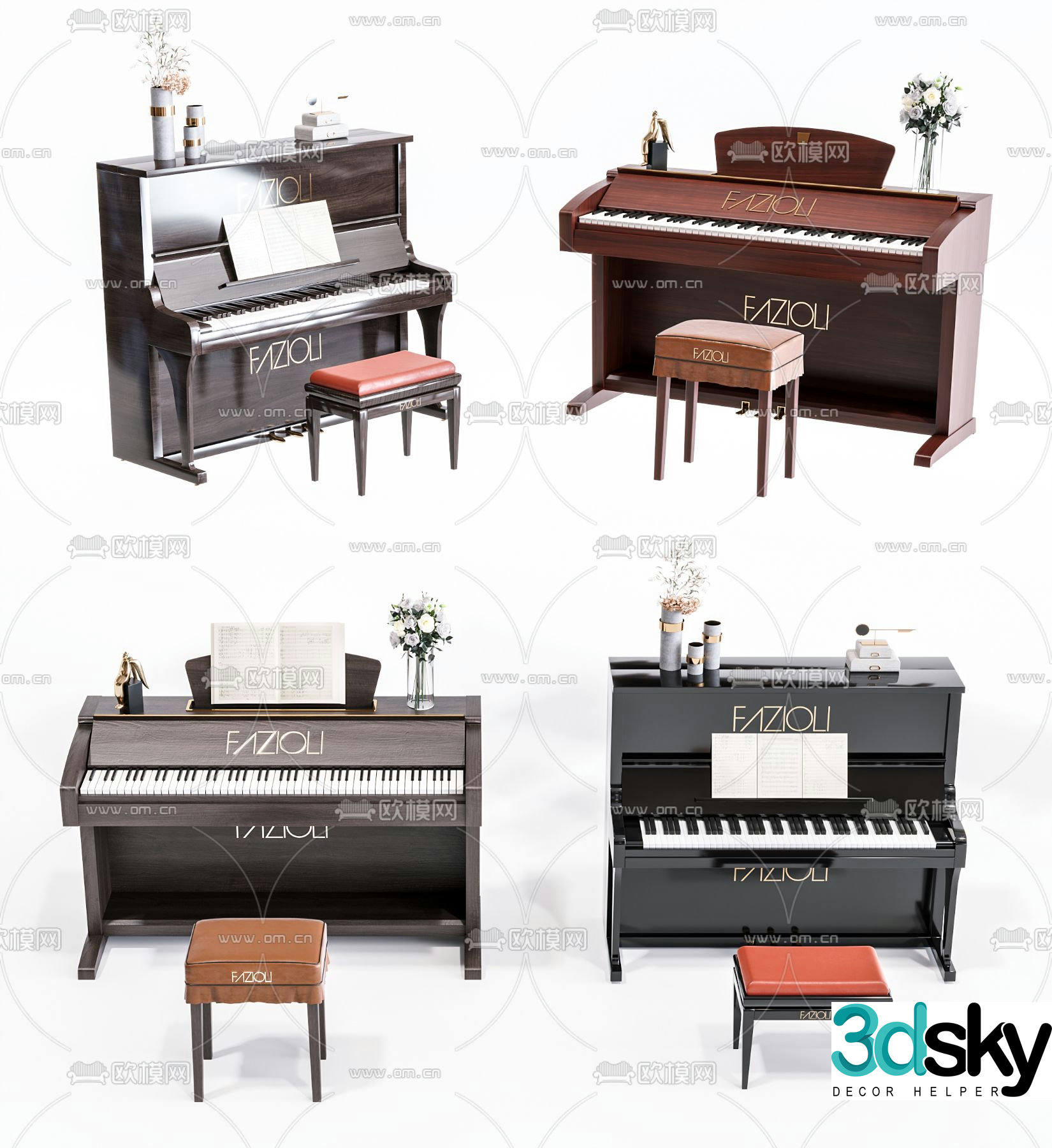 modern piano 3d model