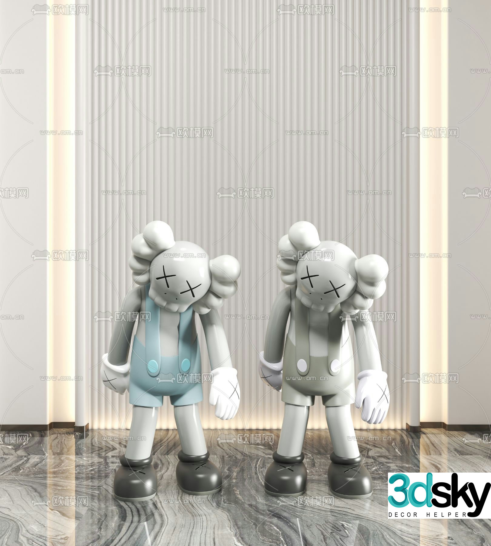 Modern Kaws trendy toy doll 3d model