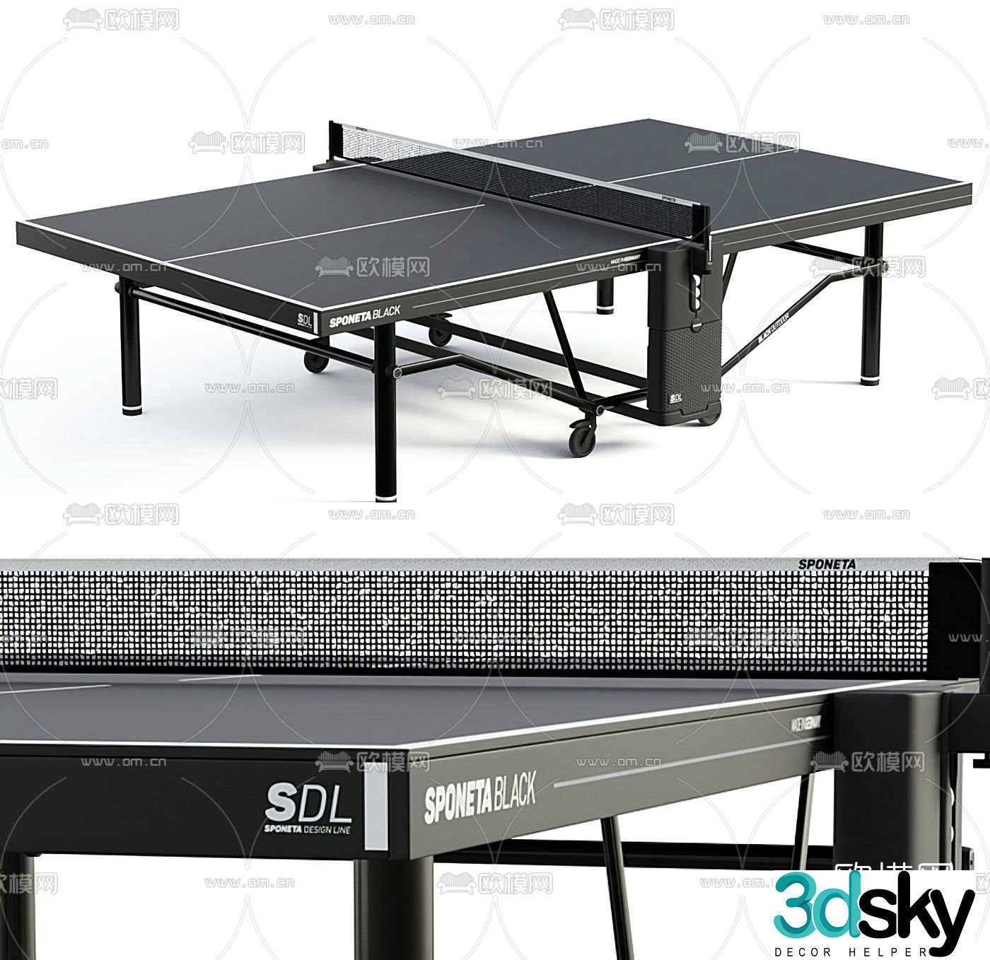 Modern table tennis table 3d model
