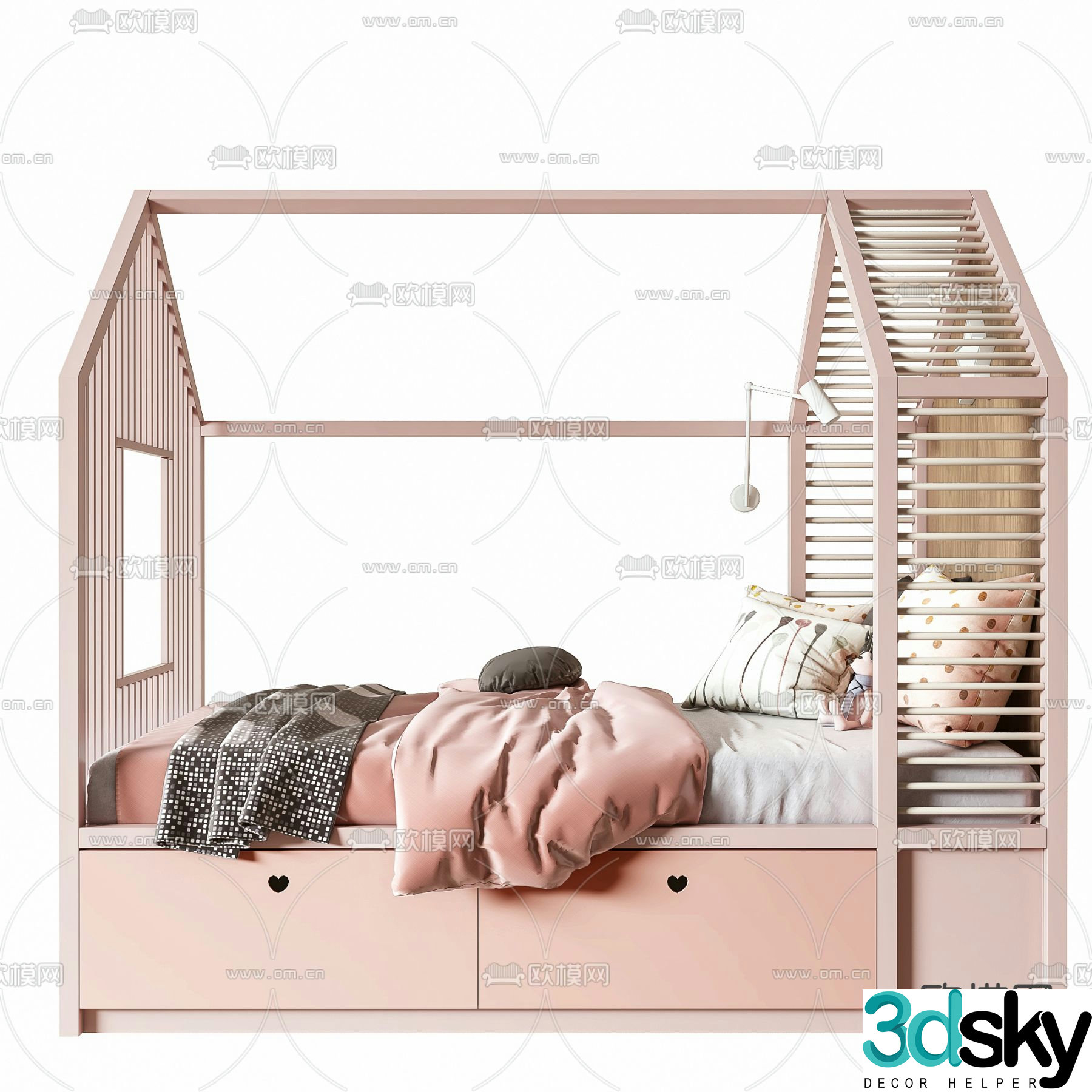 Modern children’s bed 3d model