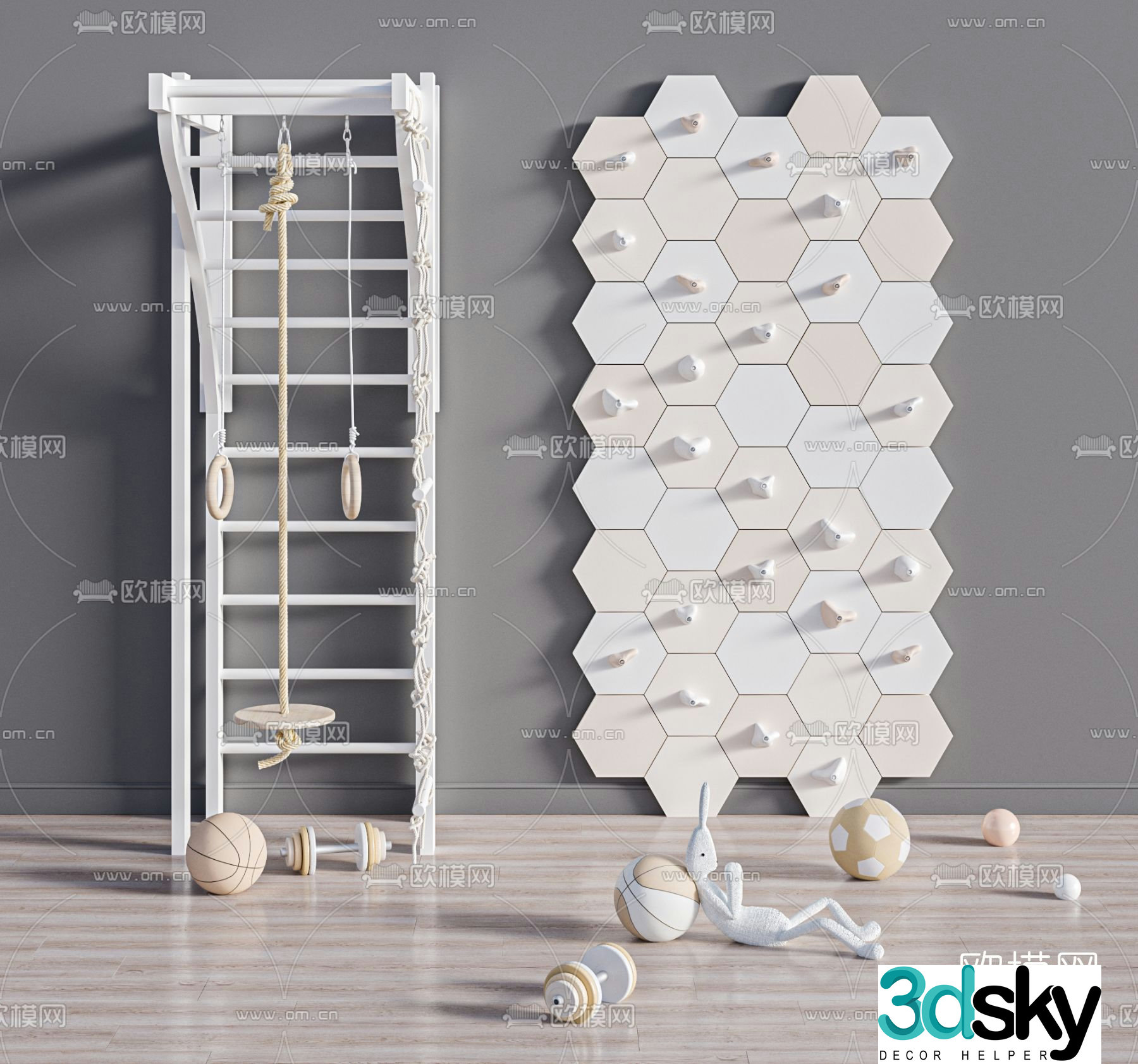 Modern children’s climbing toy 3d model