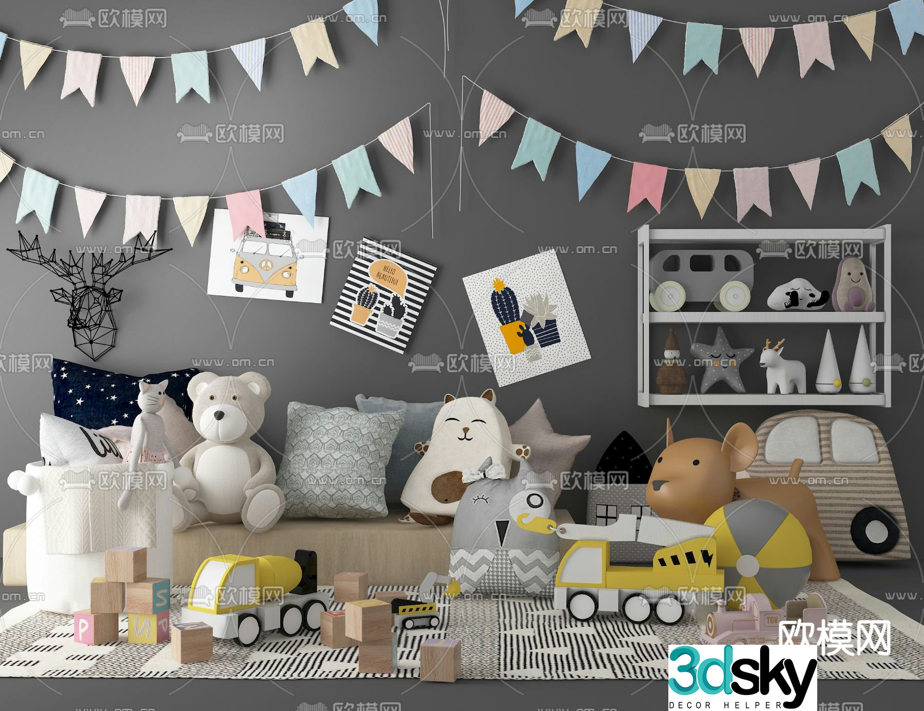Modern children’s toys 3d model
