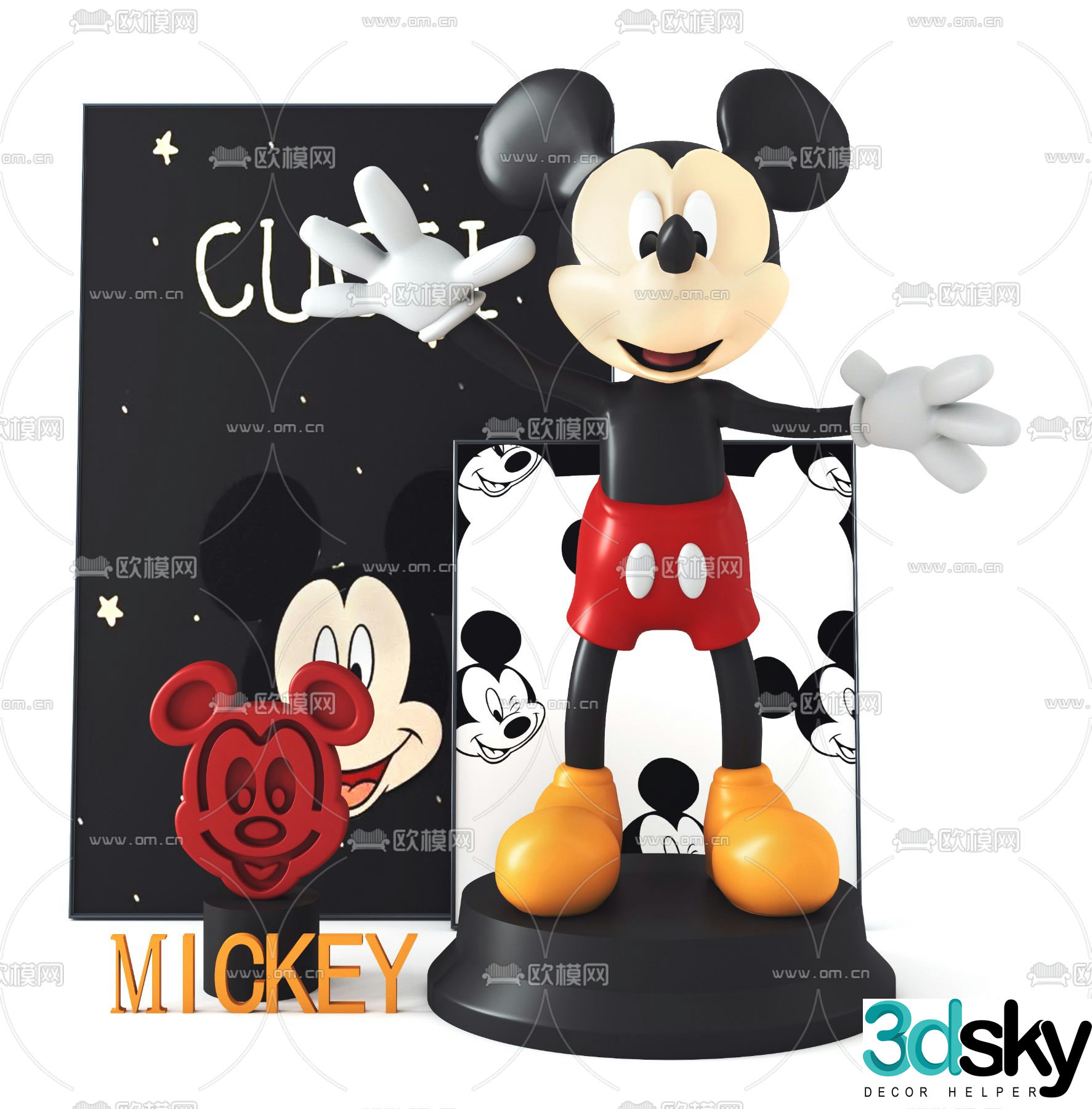 Modern Mickey toy ornament 3d model