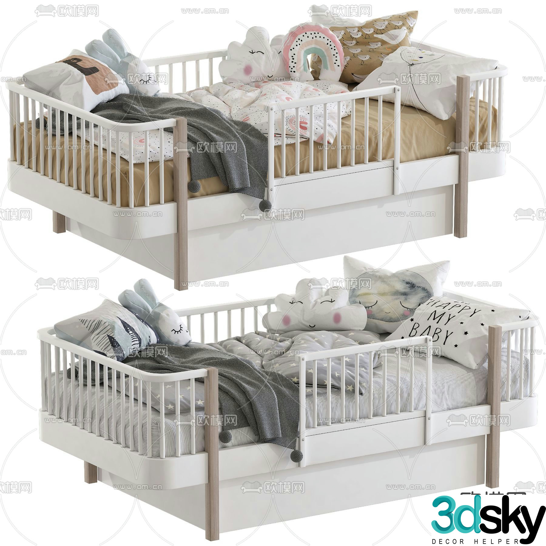 Modern crib 3d model