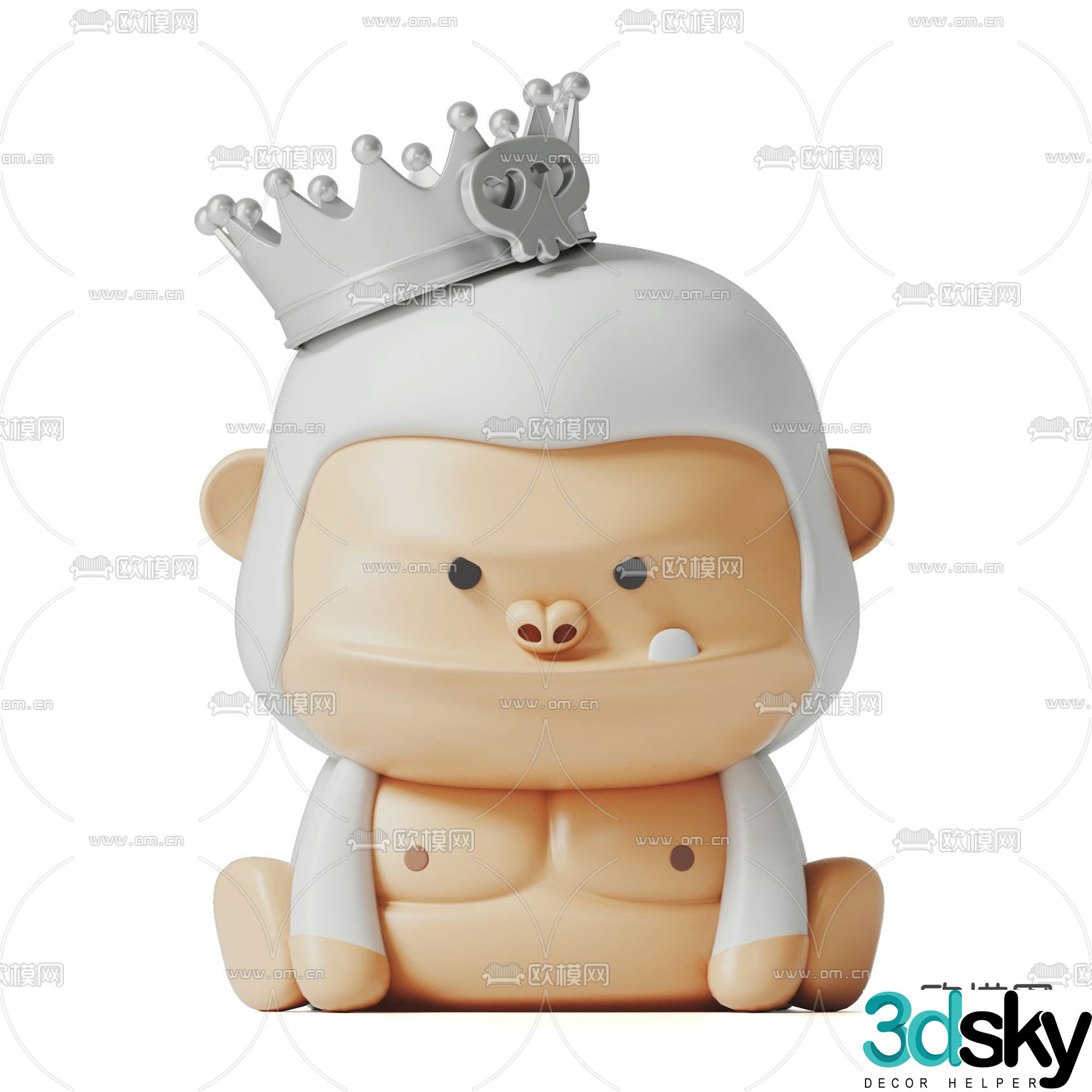 Modern gorilla toy ornament 3d model