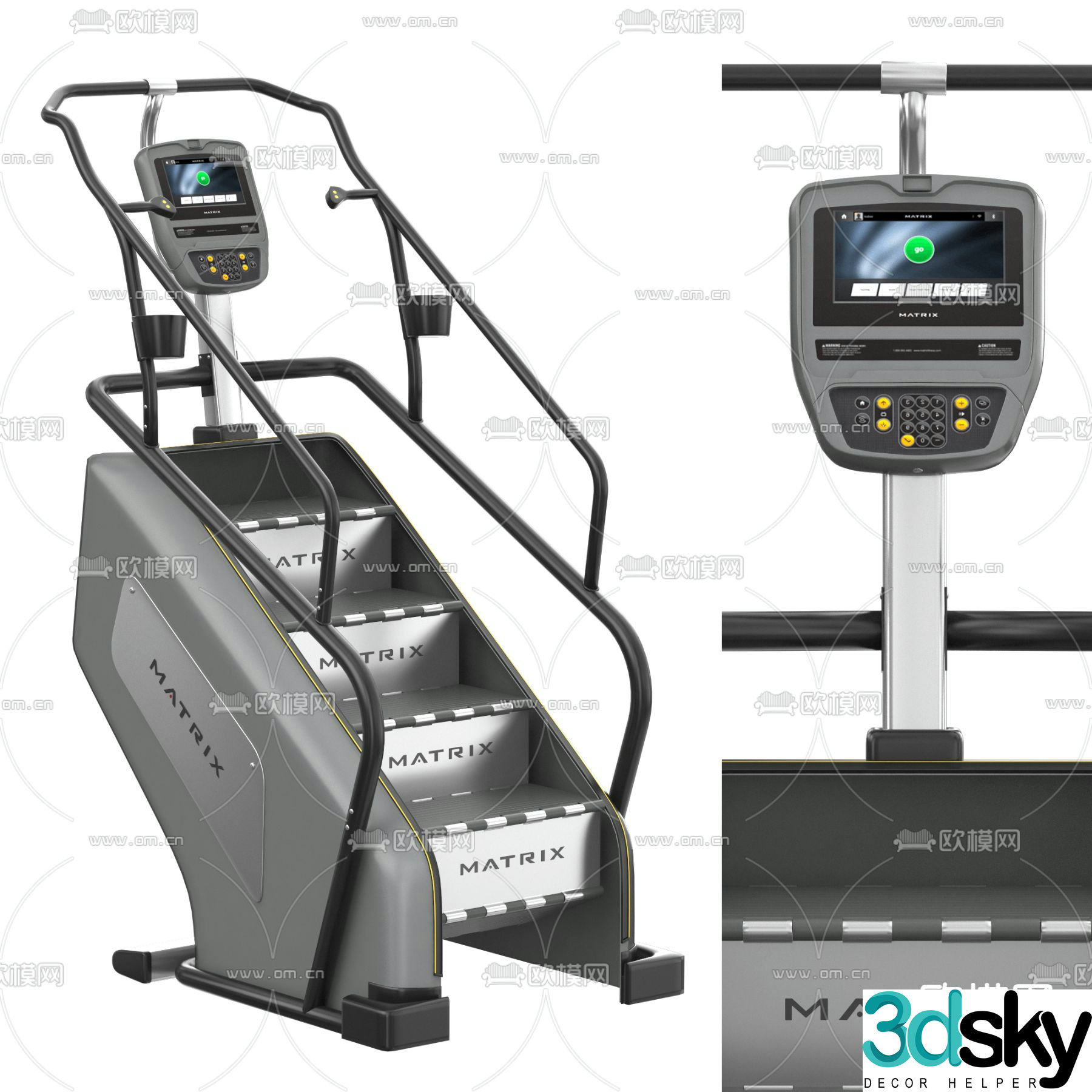 Modern fitness equipment stair climbing machine 3d model