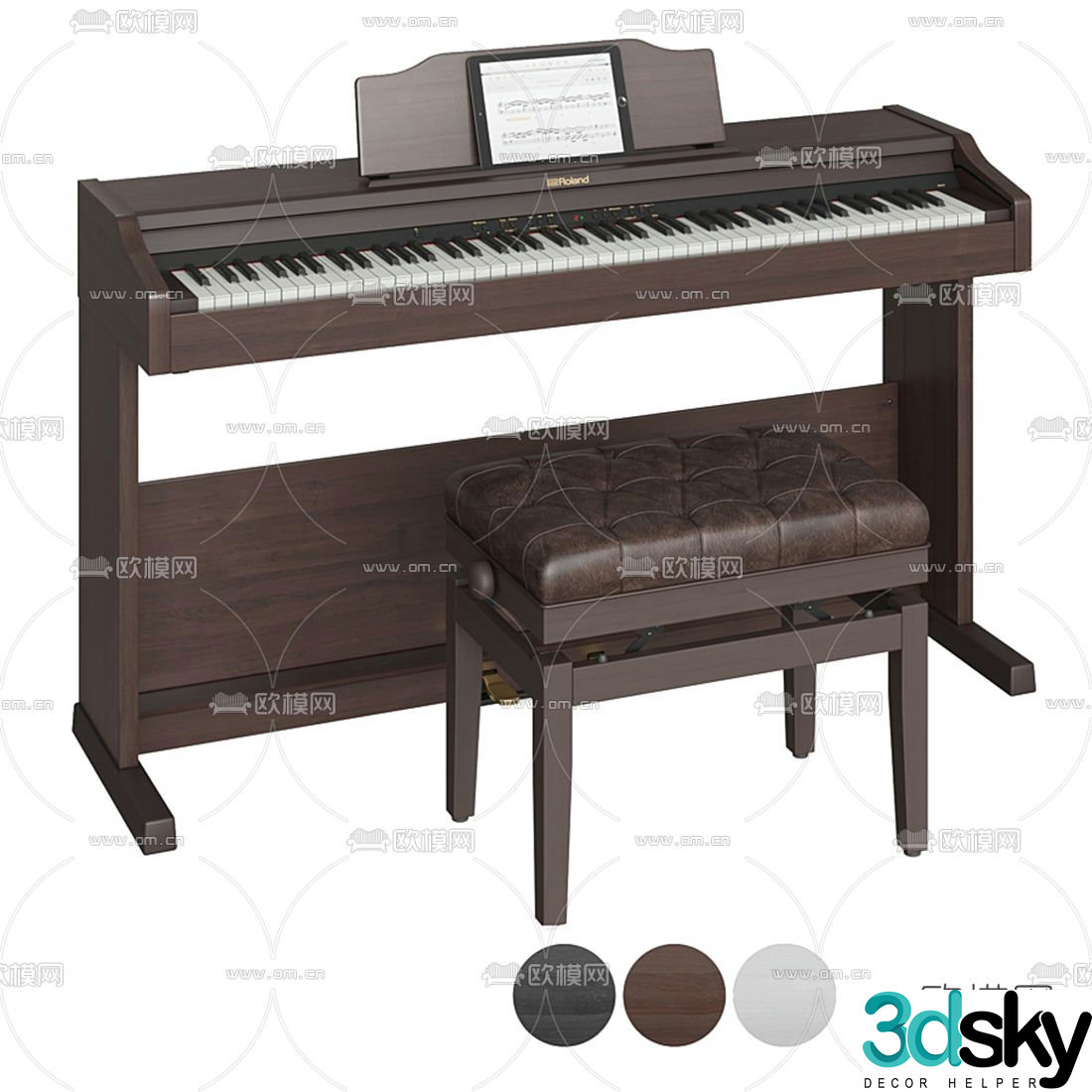 modern piano 3d model