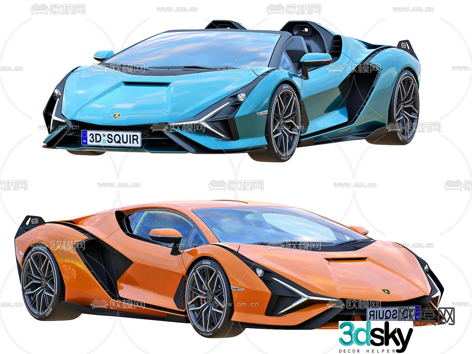 Modern Lamborghini sports car 3d model