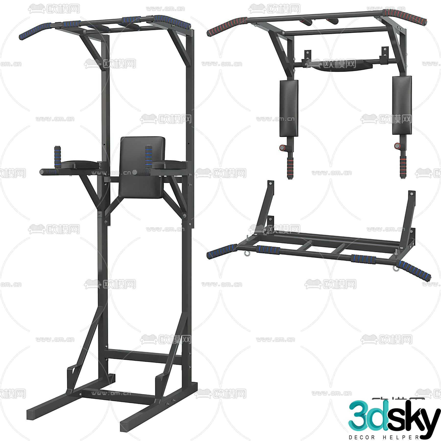 Modern fitness equipment 3d model