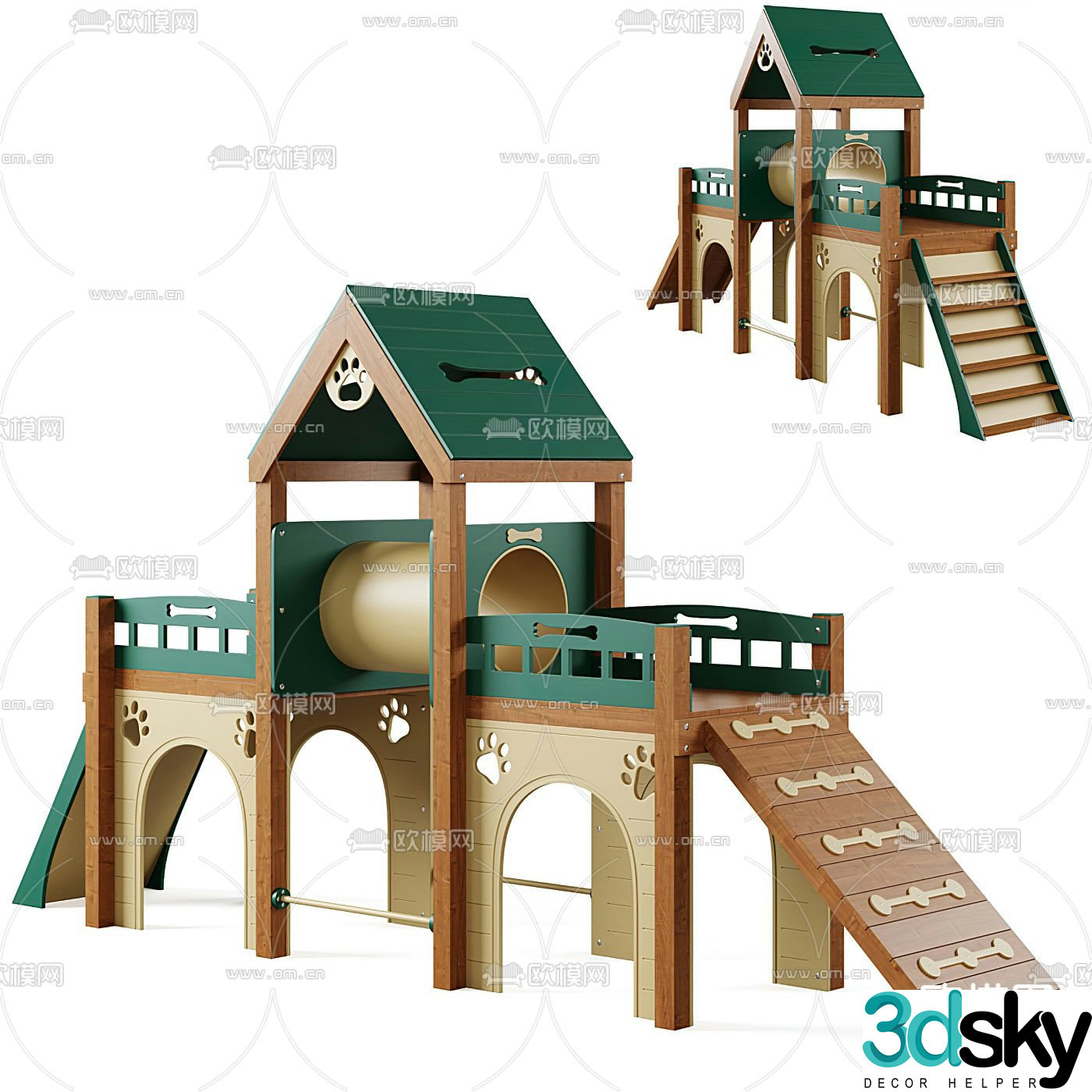 Modern children's slide 3d model