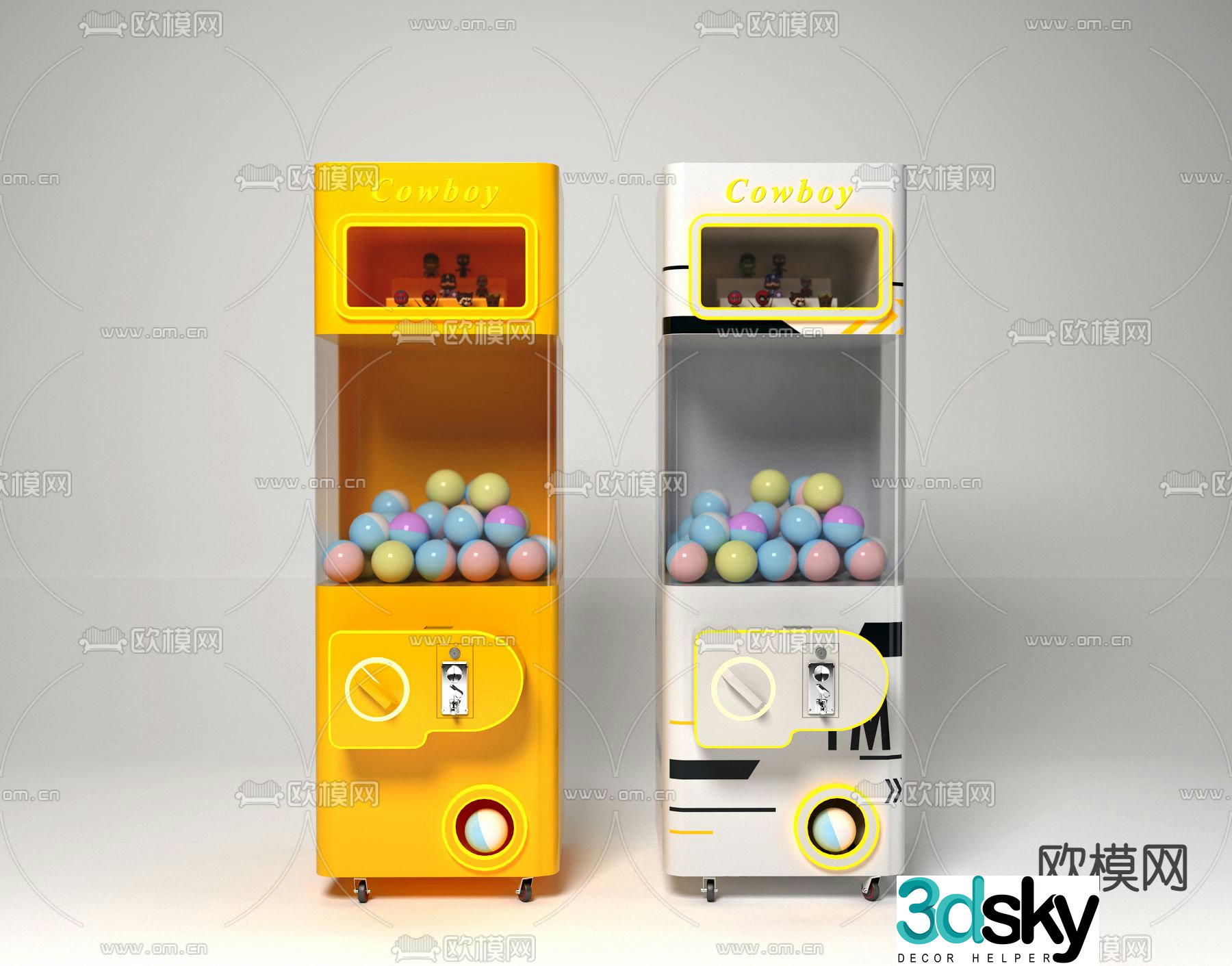 Modern gashapon game console 3d model