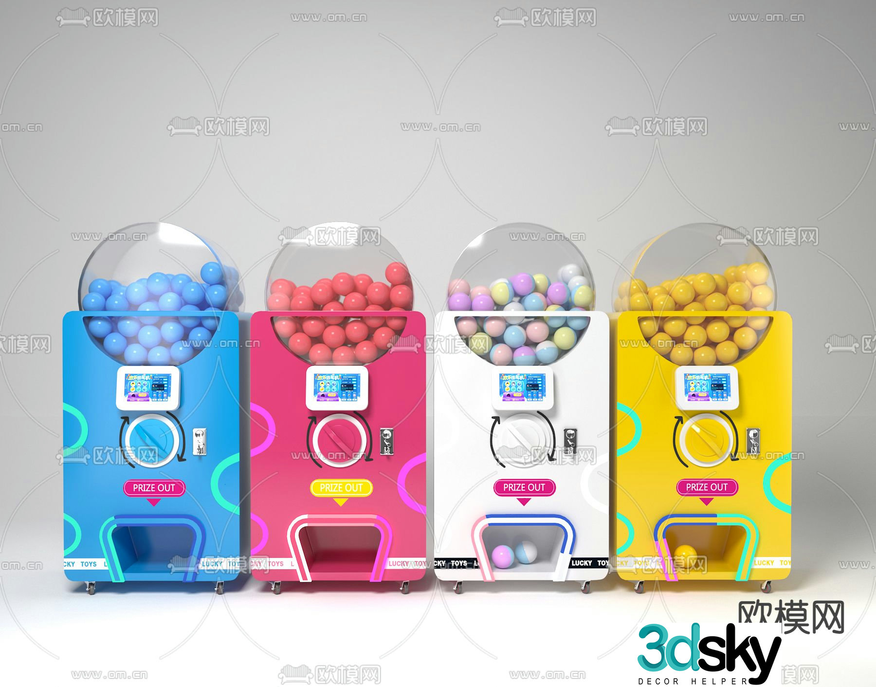 Modern toy gashapon machine 3d model