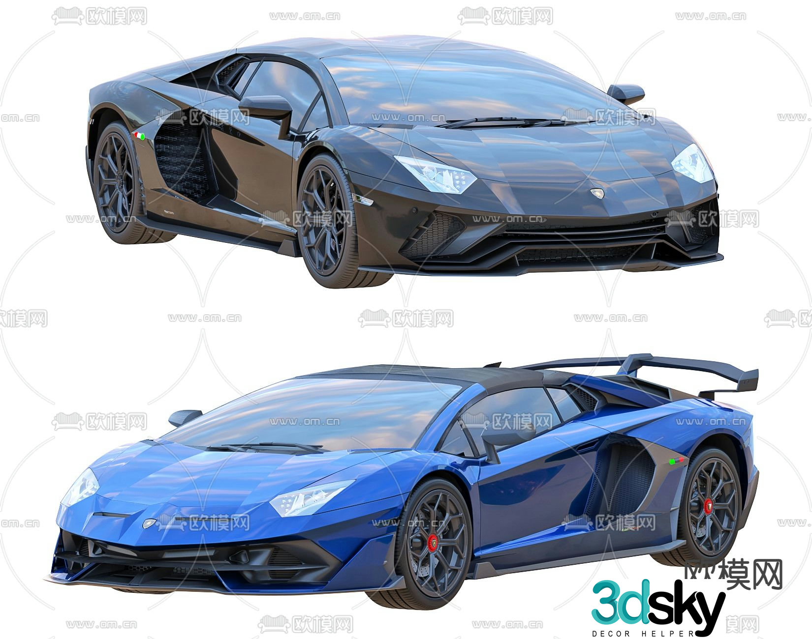 Modern Lamborghini sports car sedan 3d model