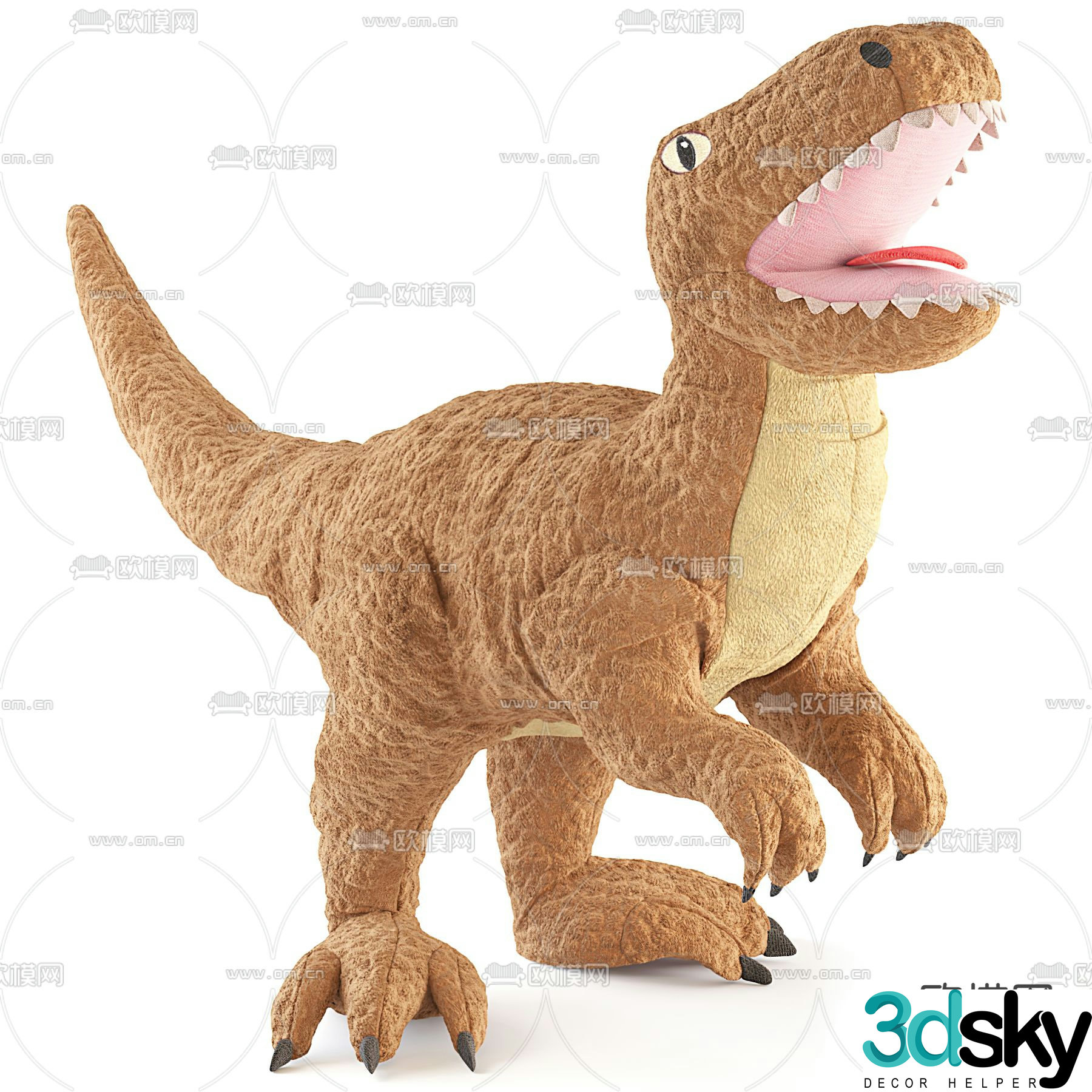 Modern dinosaur plush toy 3d model