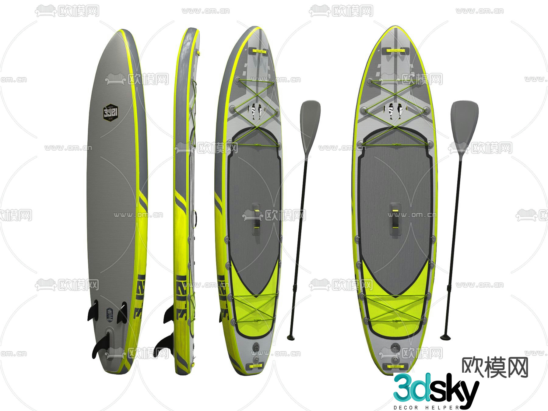Modern kayak clipper 3d model