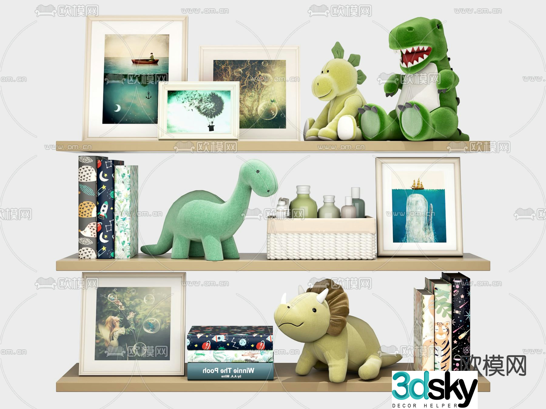 Modern children’s dinosaur plush doll 3d model