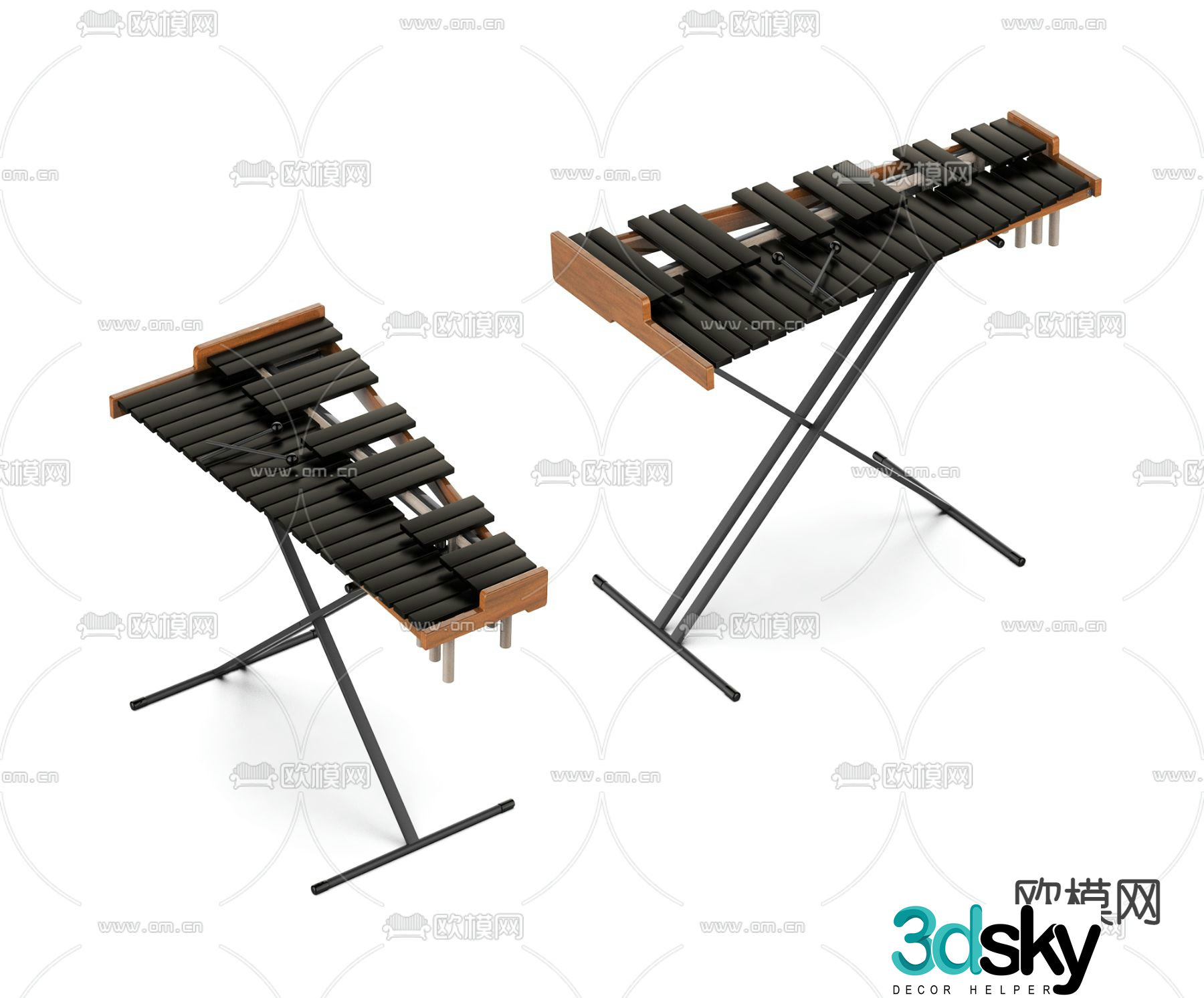 Modern marimba 3d model