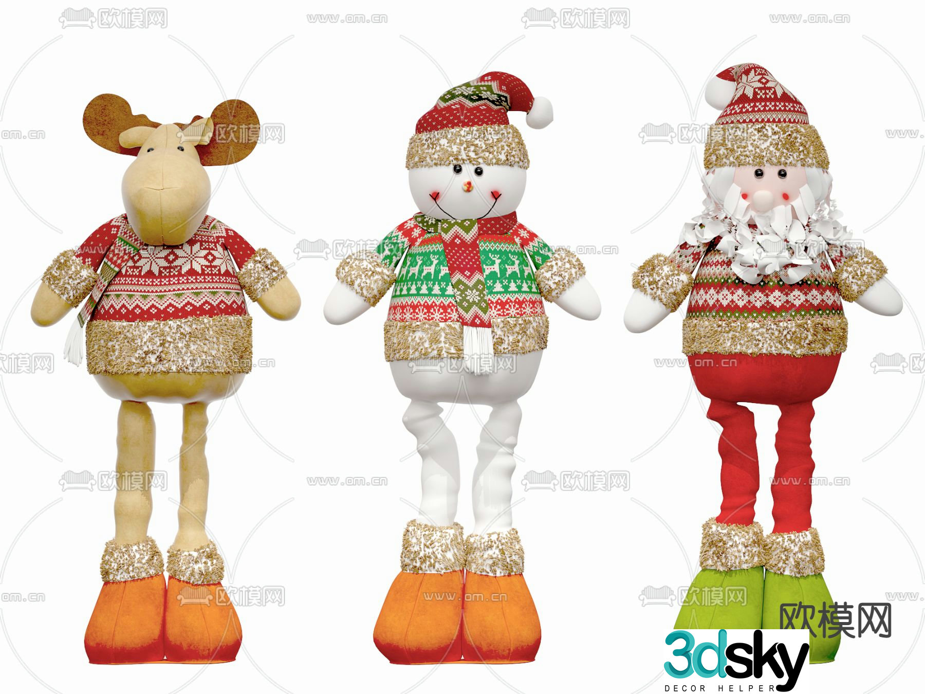 Modern children’s plush toy doll 3d model
