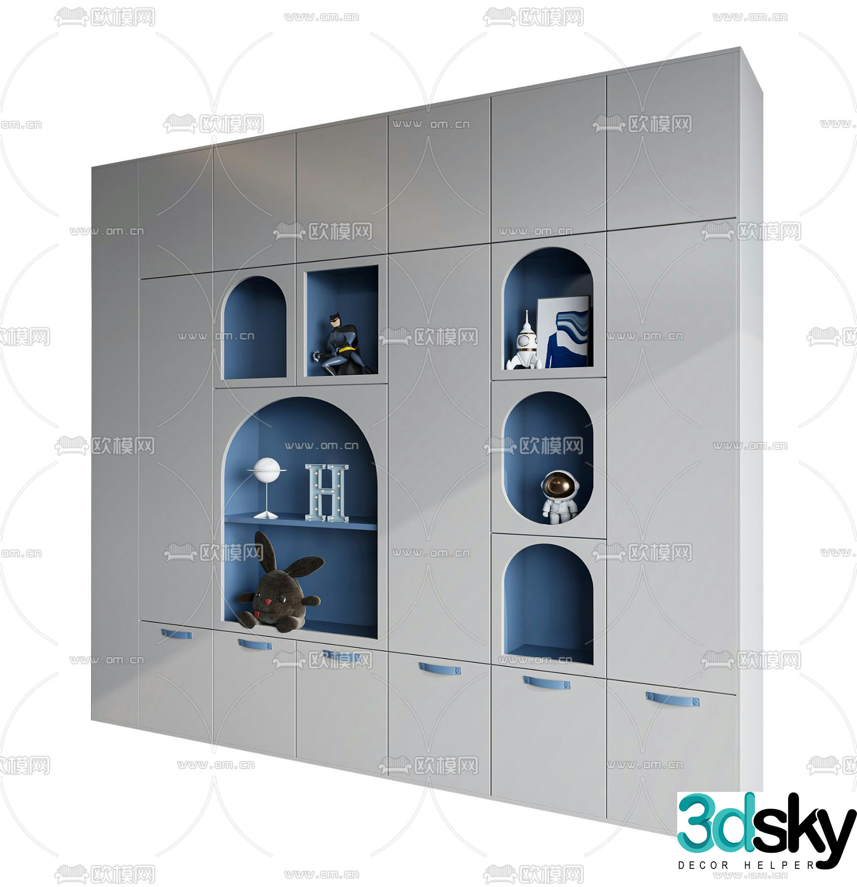 Modern multifunctional children’s cabinet 3d model