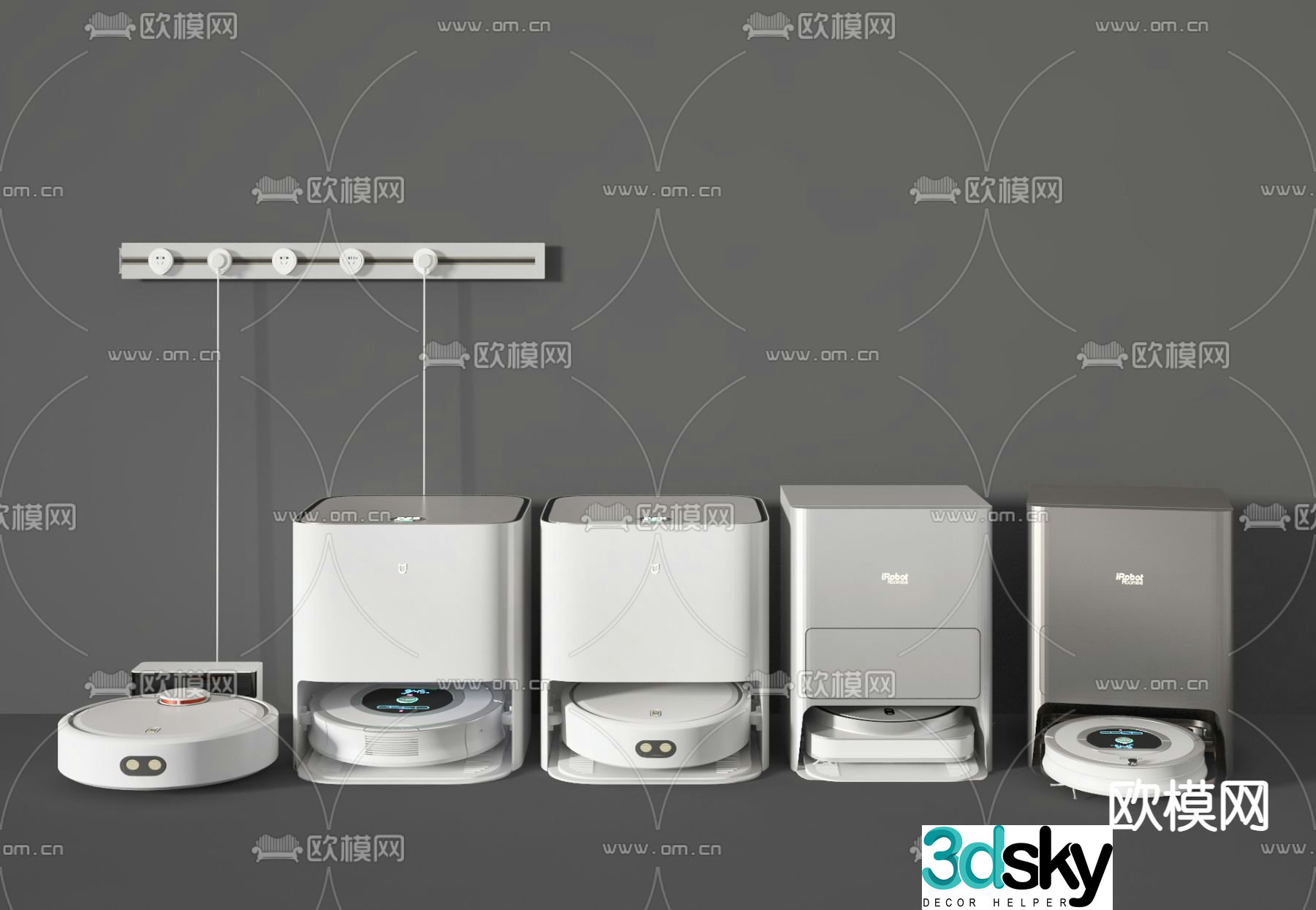 Modern intelligent sweeping robot 3d model