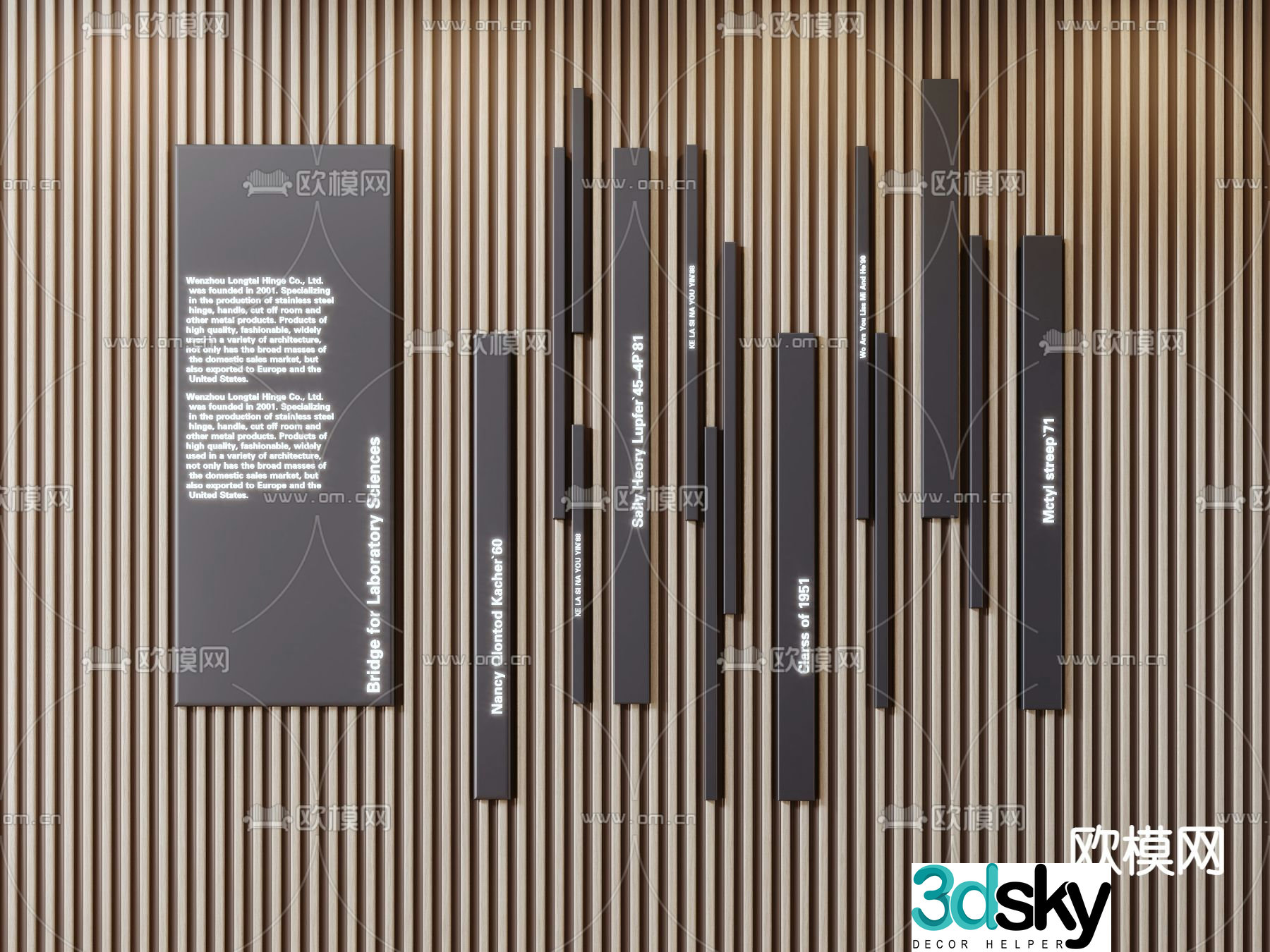 Modern signage guide board 3d model
