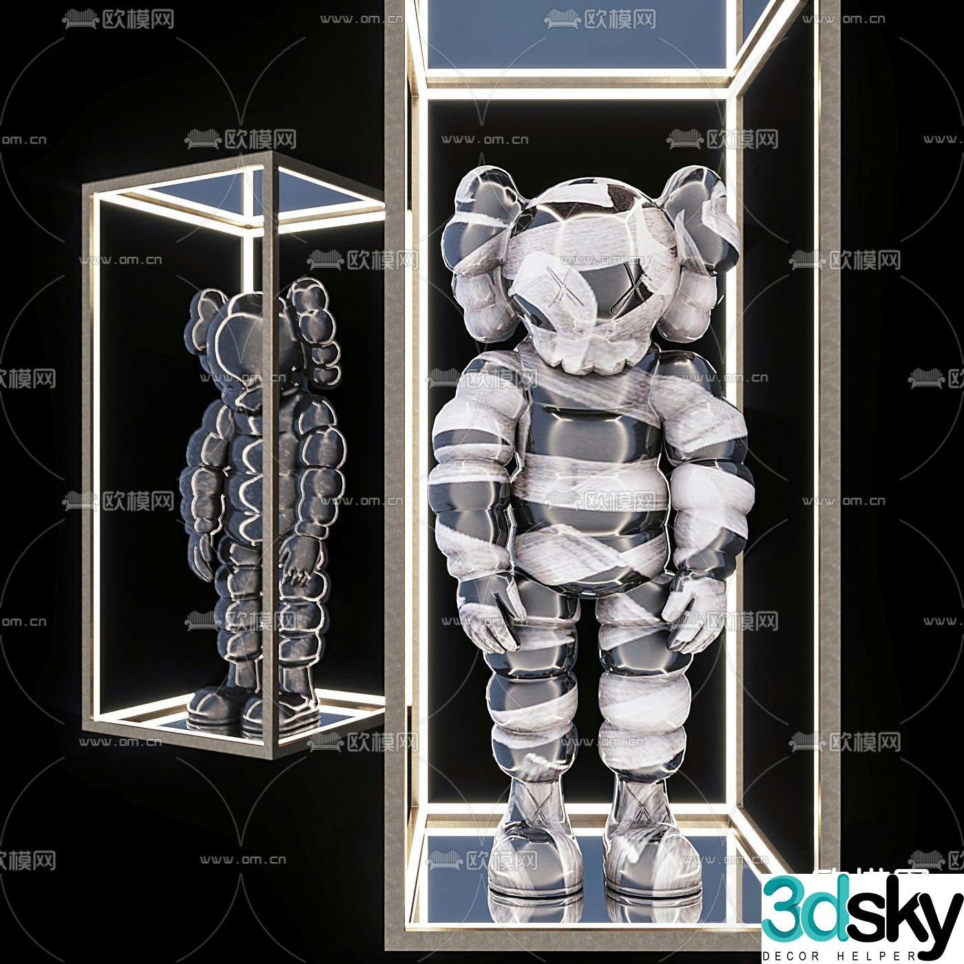 Modern Kaws trendy ornaments 3D model