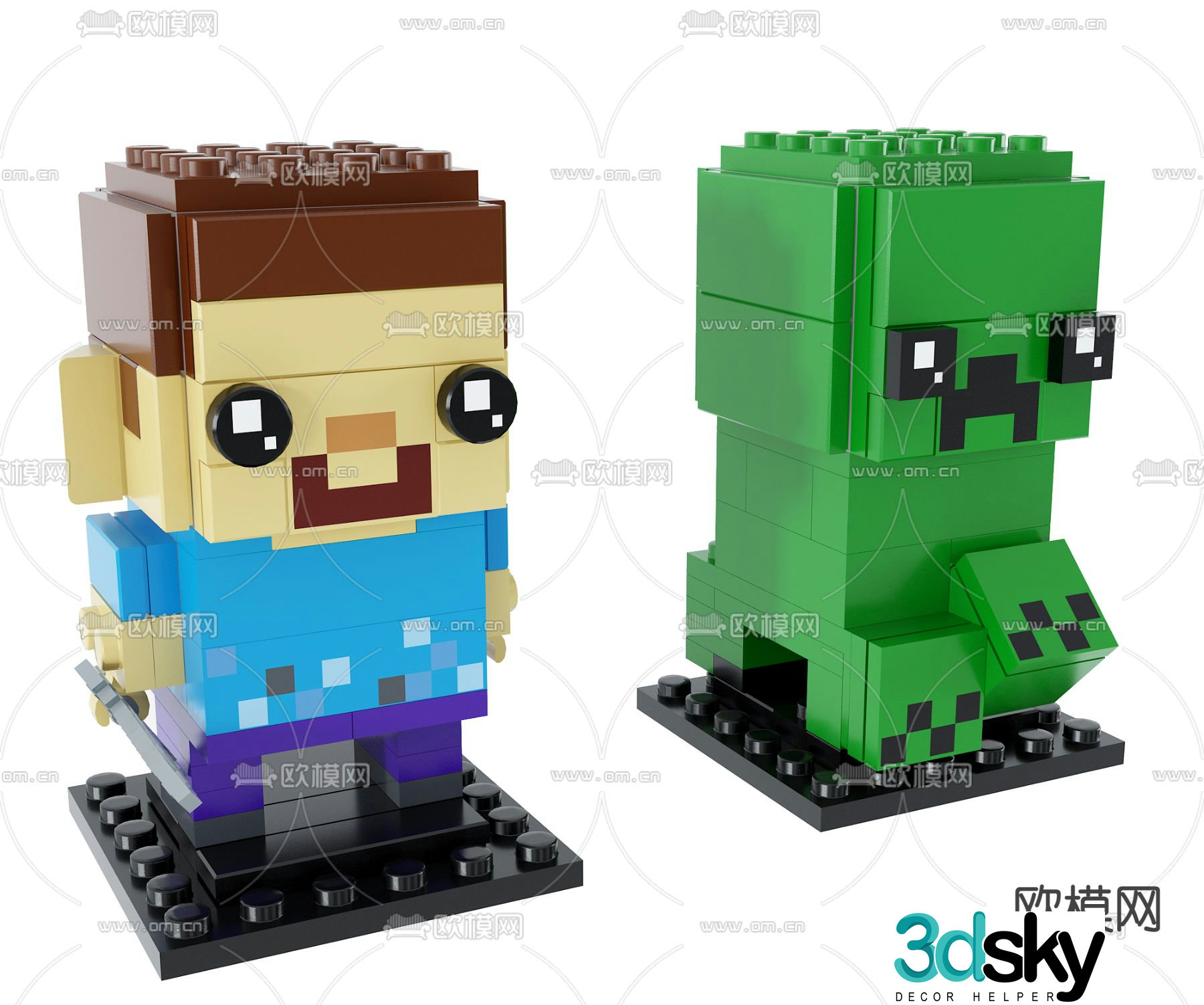 Modern minecraft lego toy 3d model