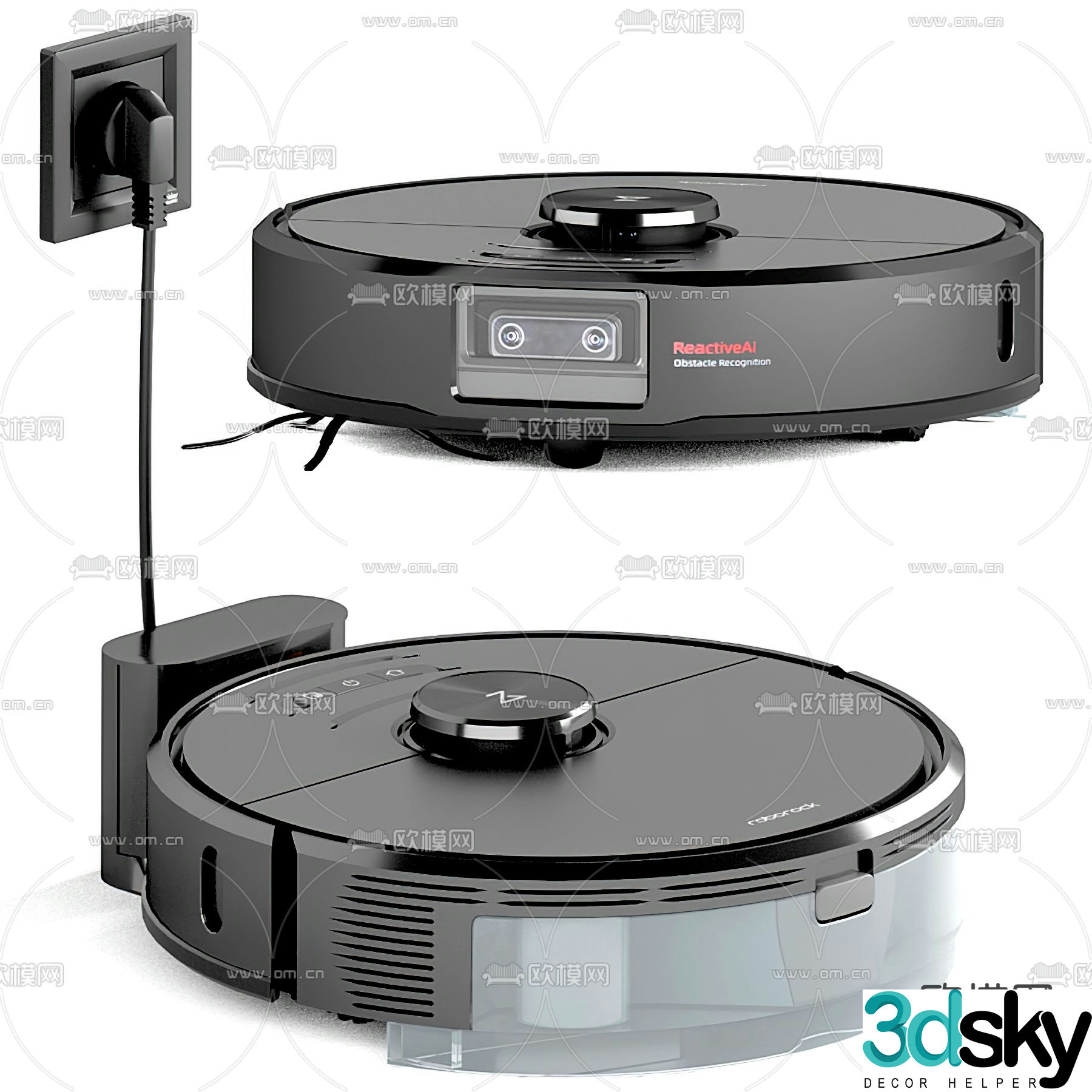 Modern sweeping robot 3d model