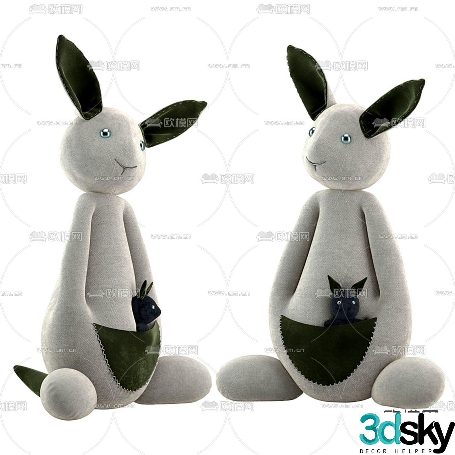 Modern kangaroo doll 3d model