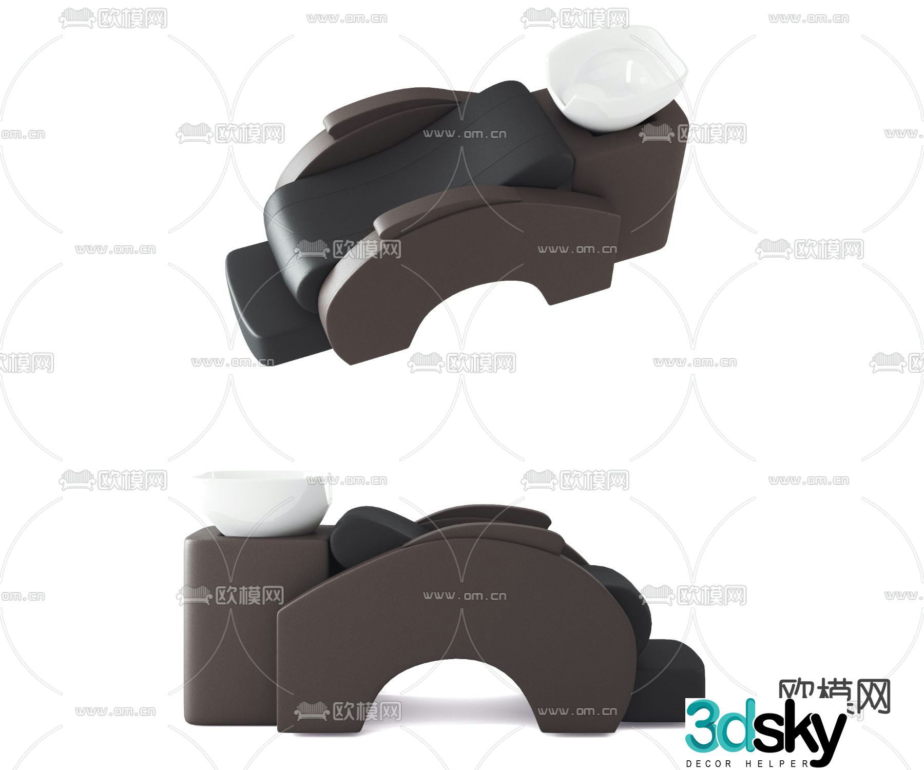 Modern shampoo bed 3d model