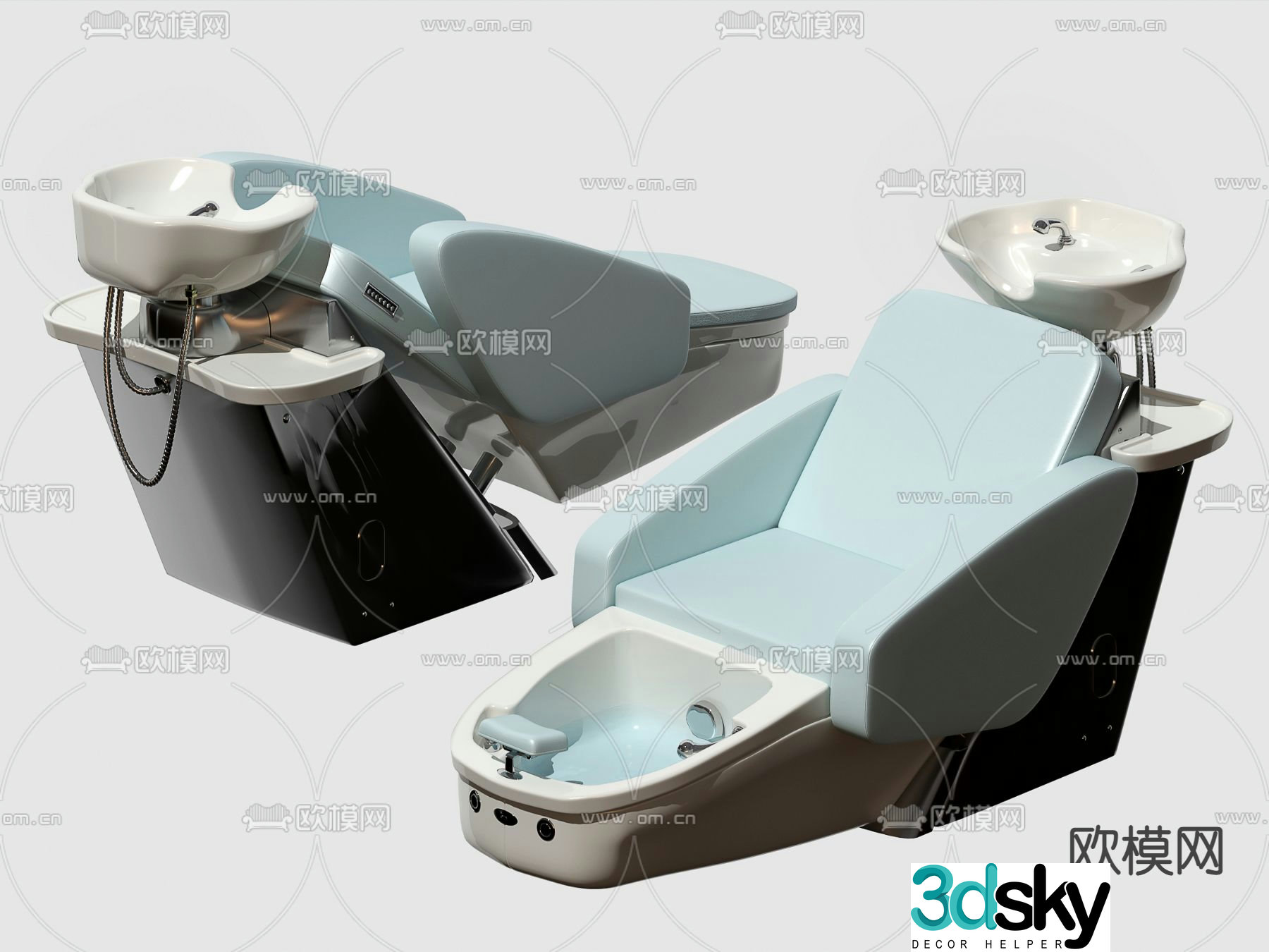 Modern foot bath massage chair 3d model