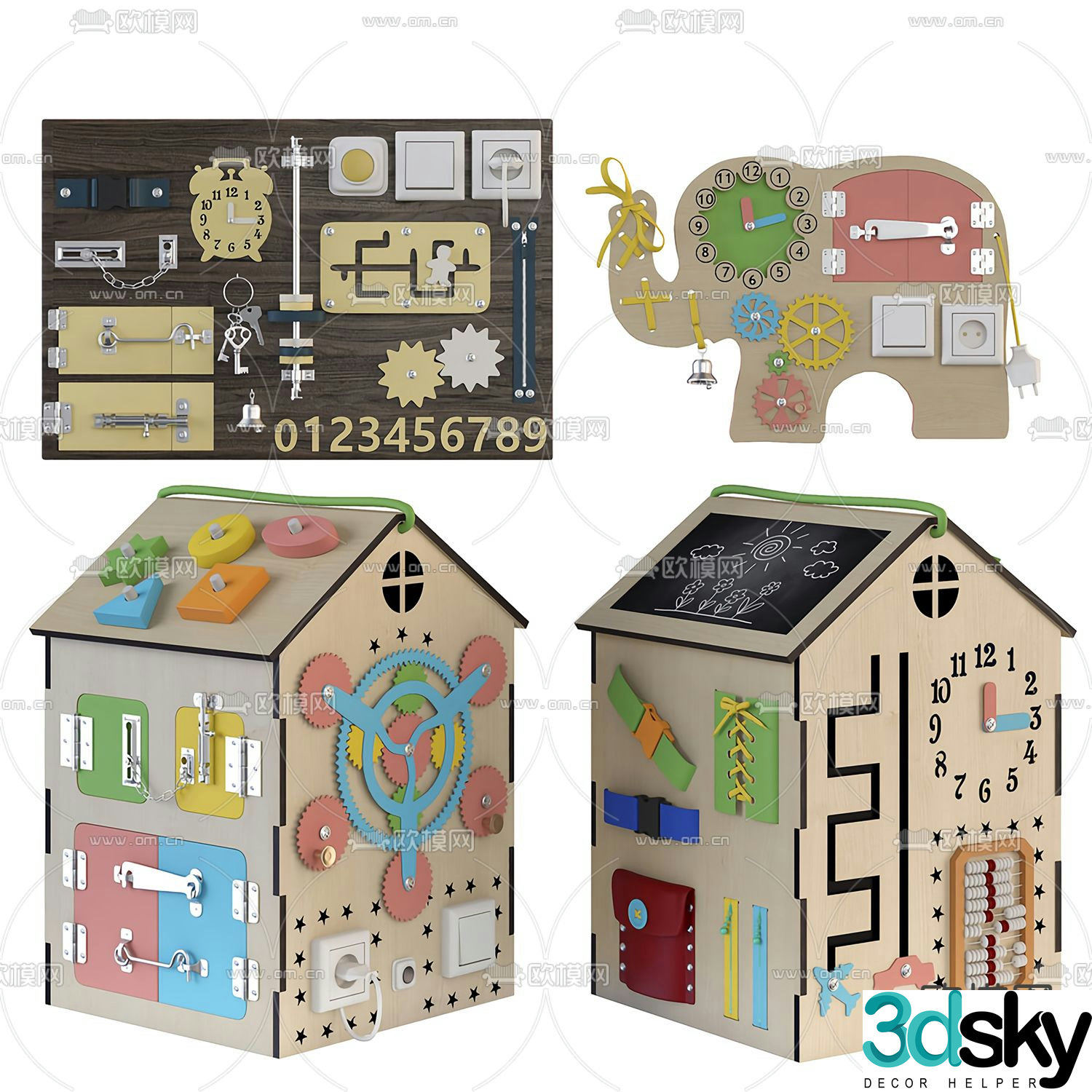 Modern children’s educational toy house 3d model