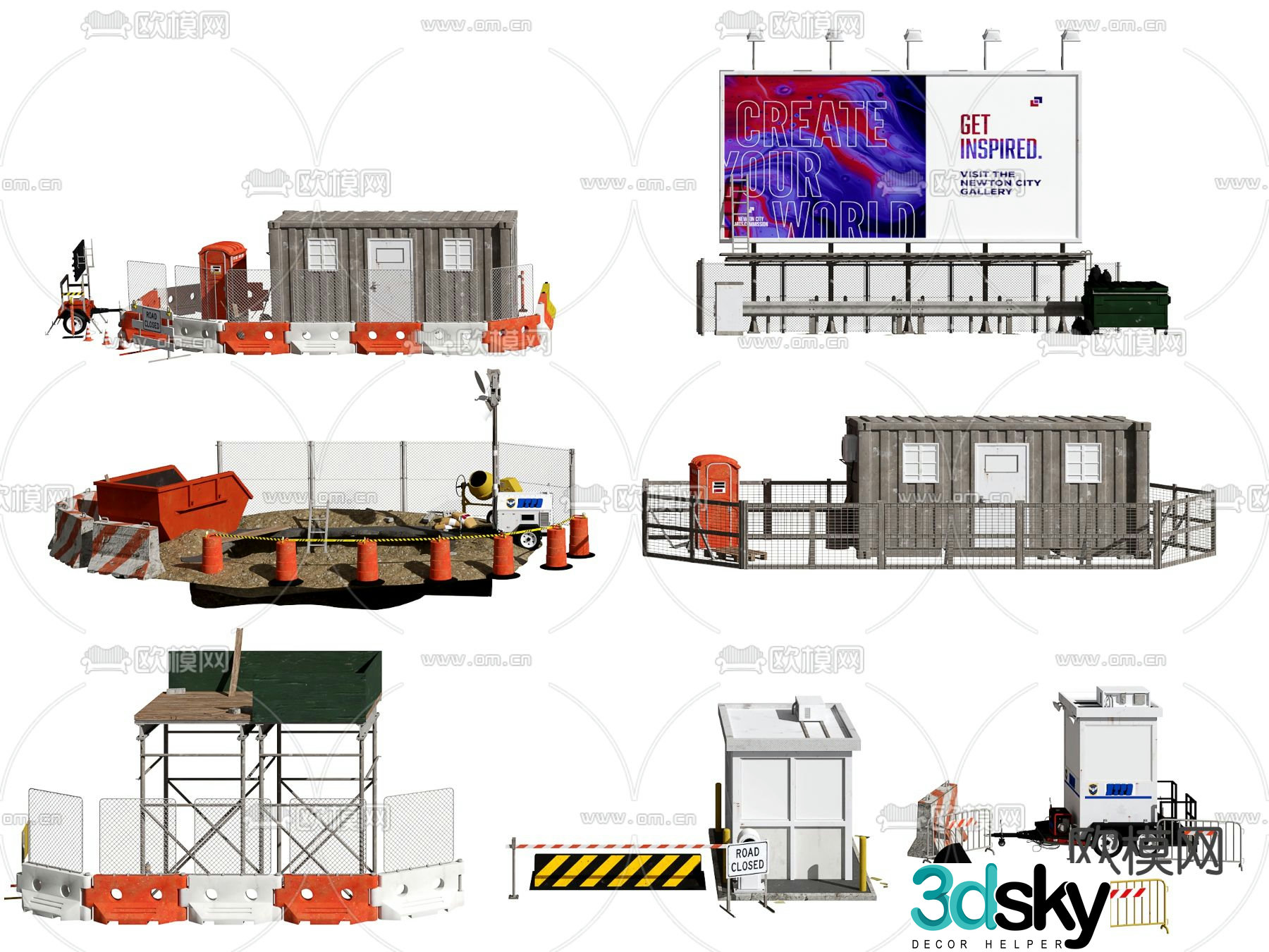 Modern street maintenance facility 3d model