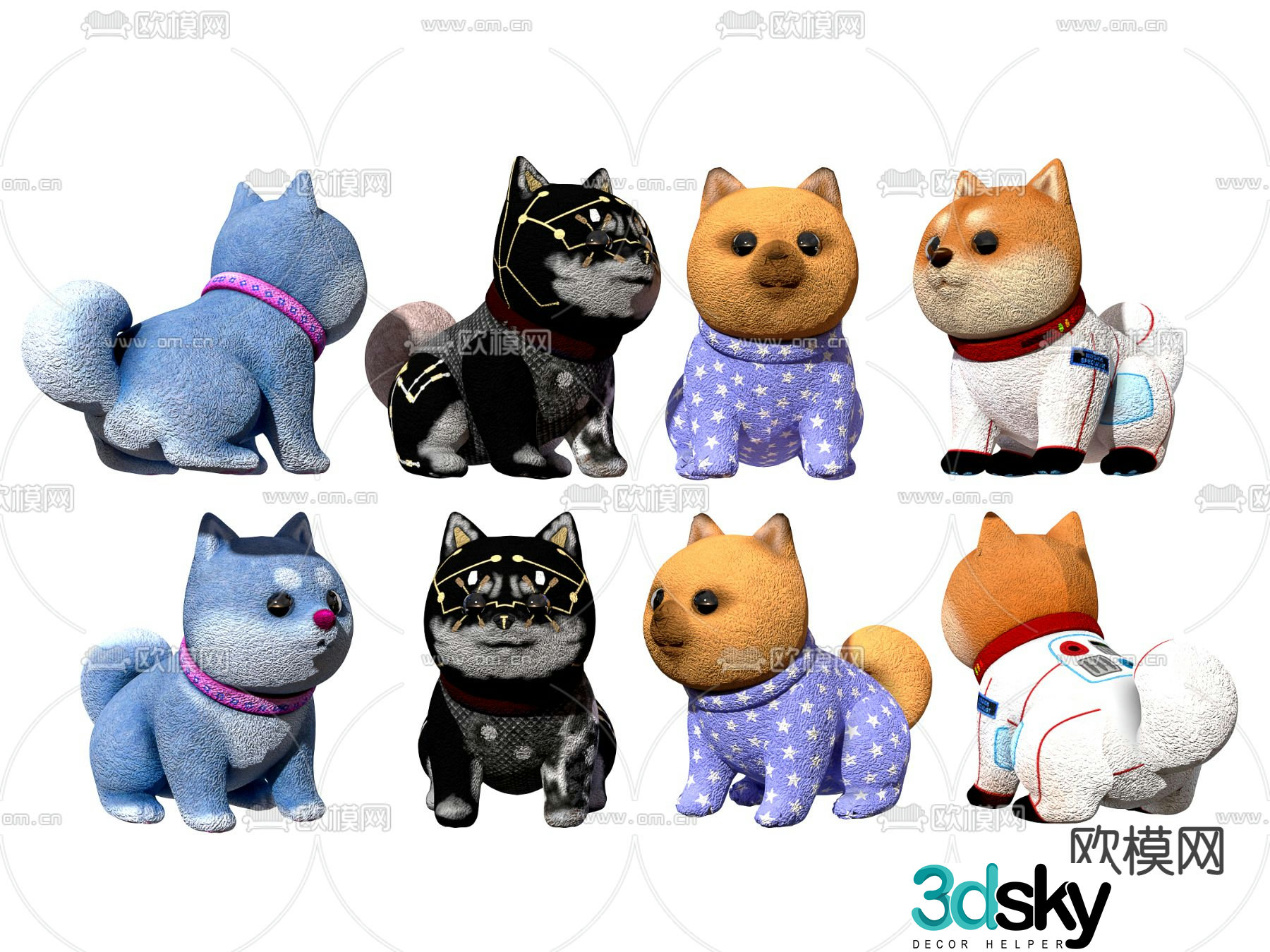 Modern plush toy doll 3d model