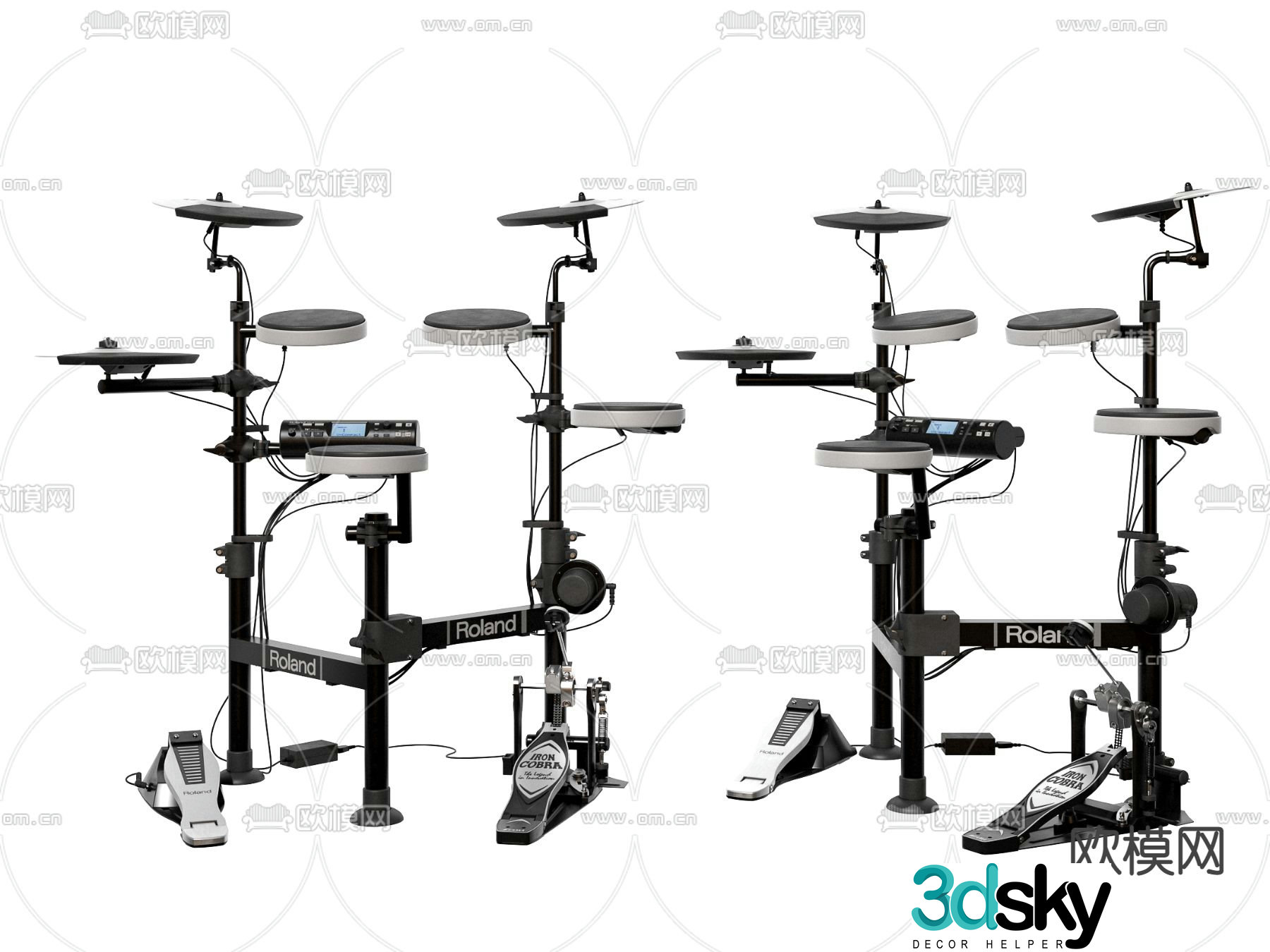 Modern electronic drum instrument 3d model
