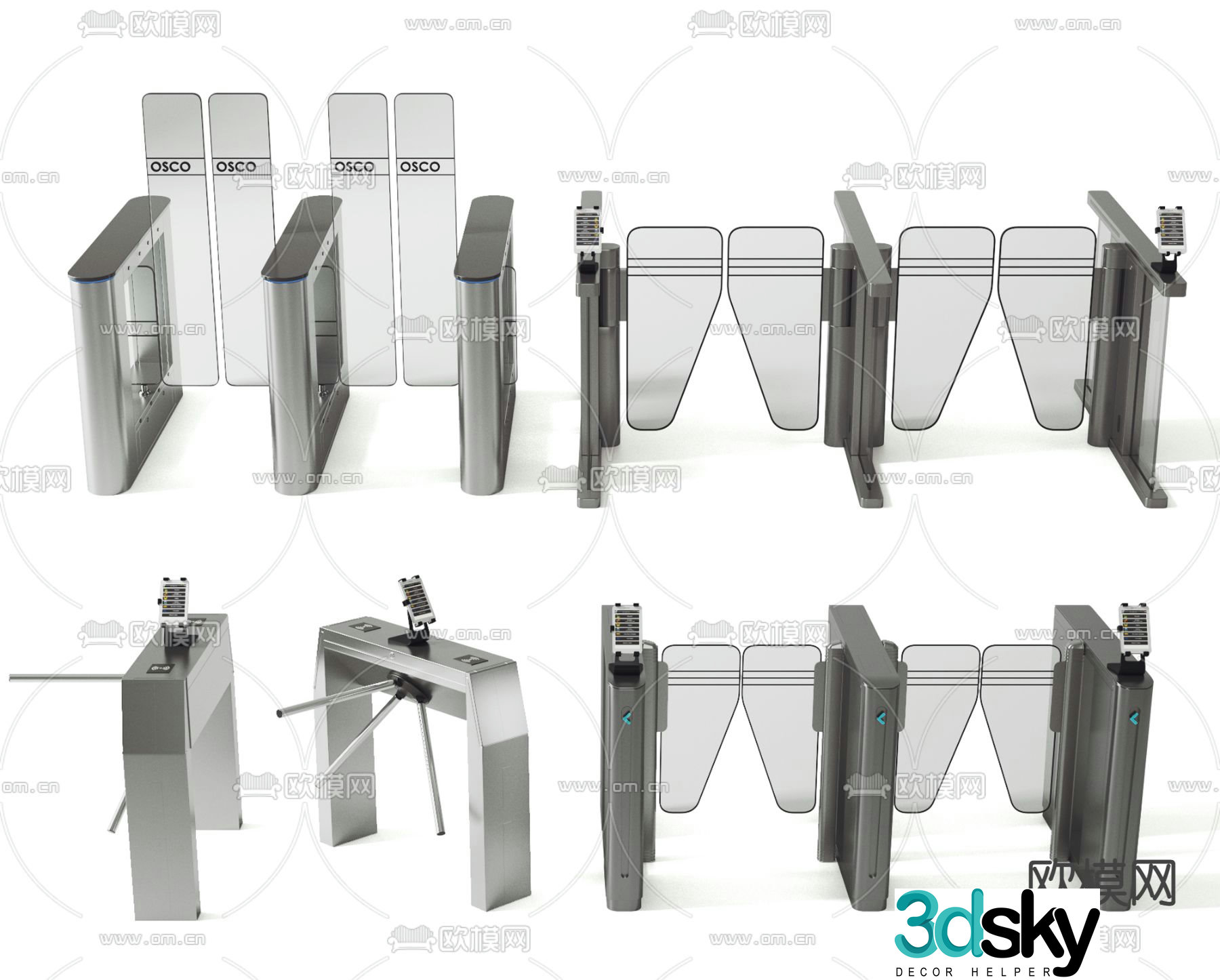 Modern automatic gate security gate 3d model