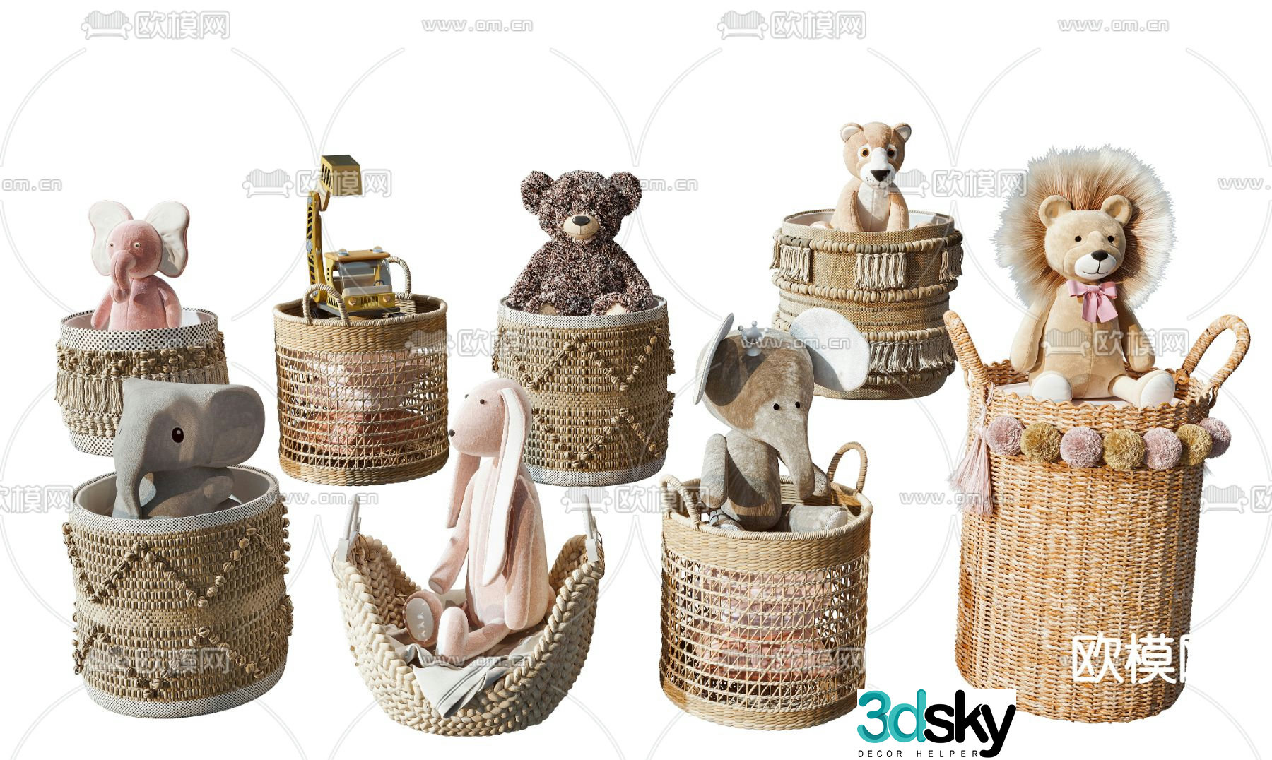 Modern children’s animal plush doll 3d model