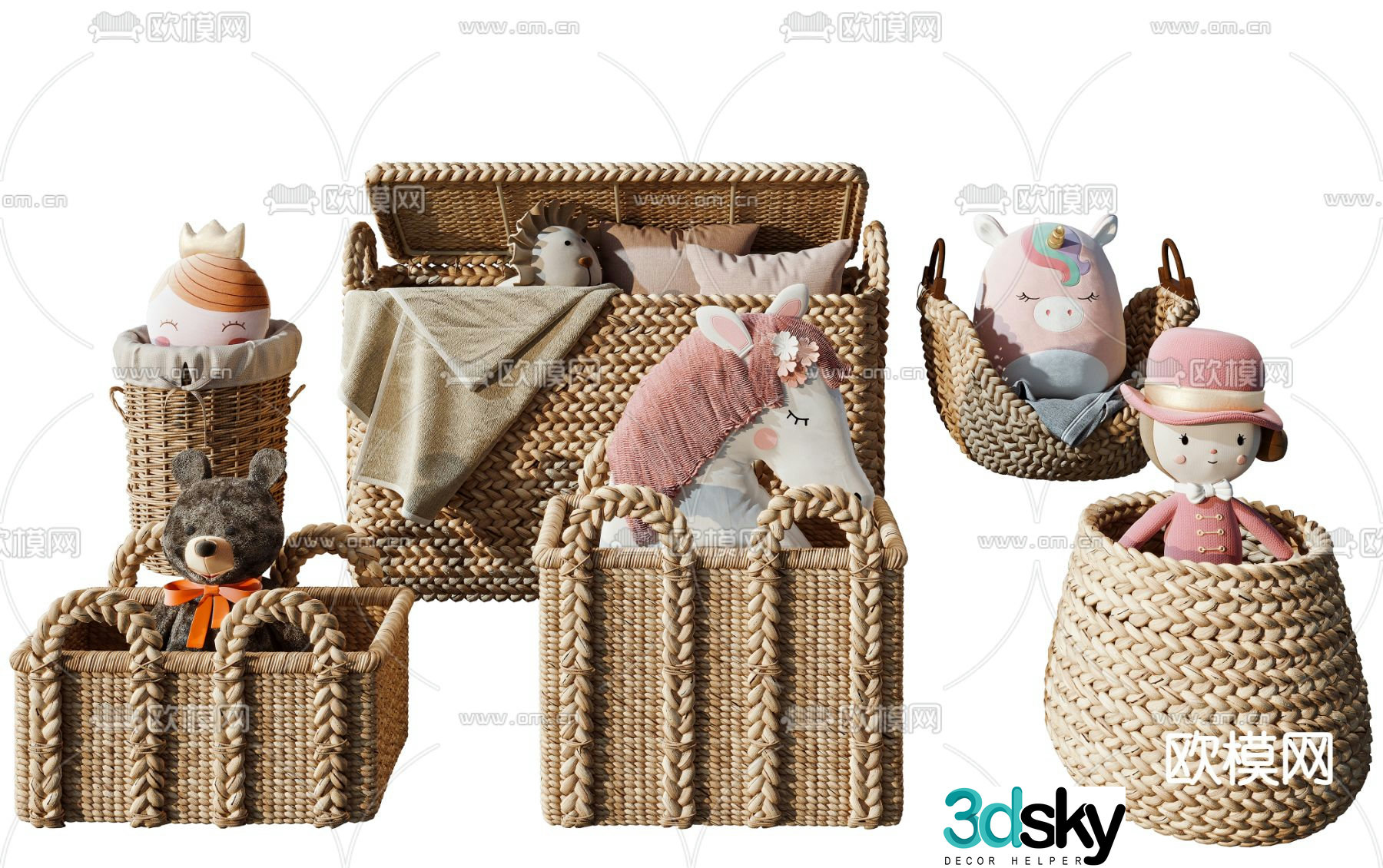 Modern children’s plush toy 3d model