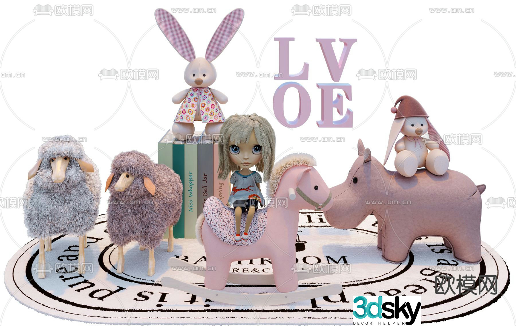 Modern children’s plush toy 3d model