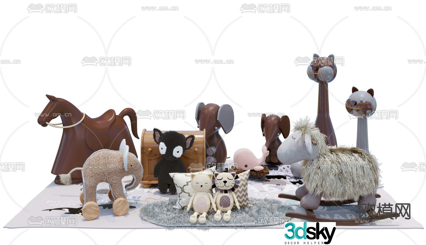 Modern children’s plush toy 3d model