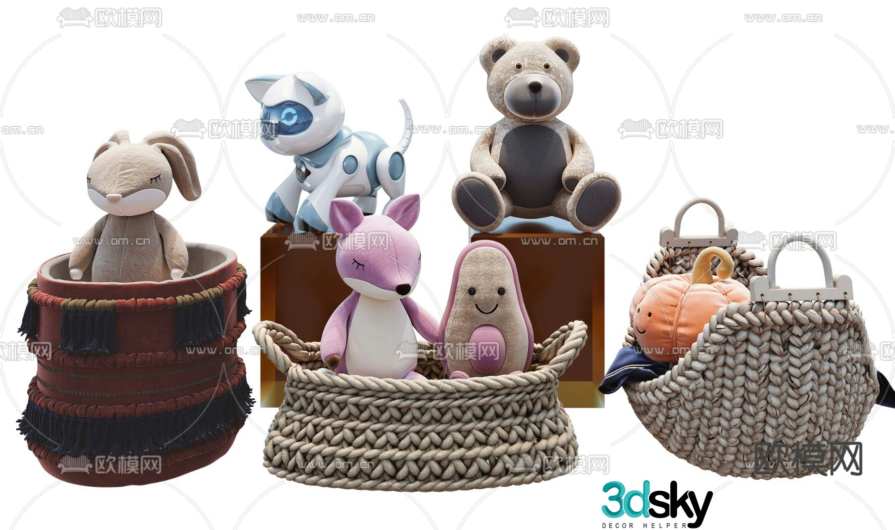 Modern children’s plush toy 3d model