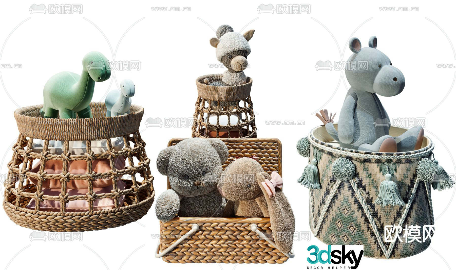 Modern alpaca children’s plush toy 3d model