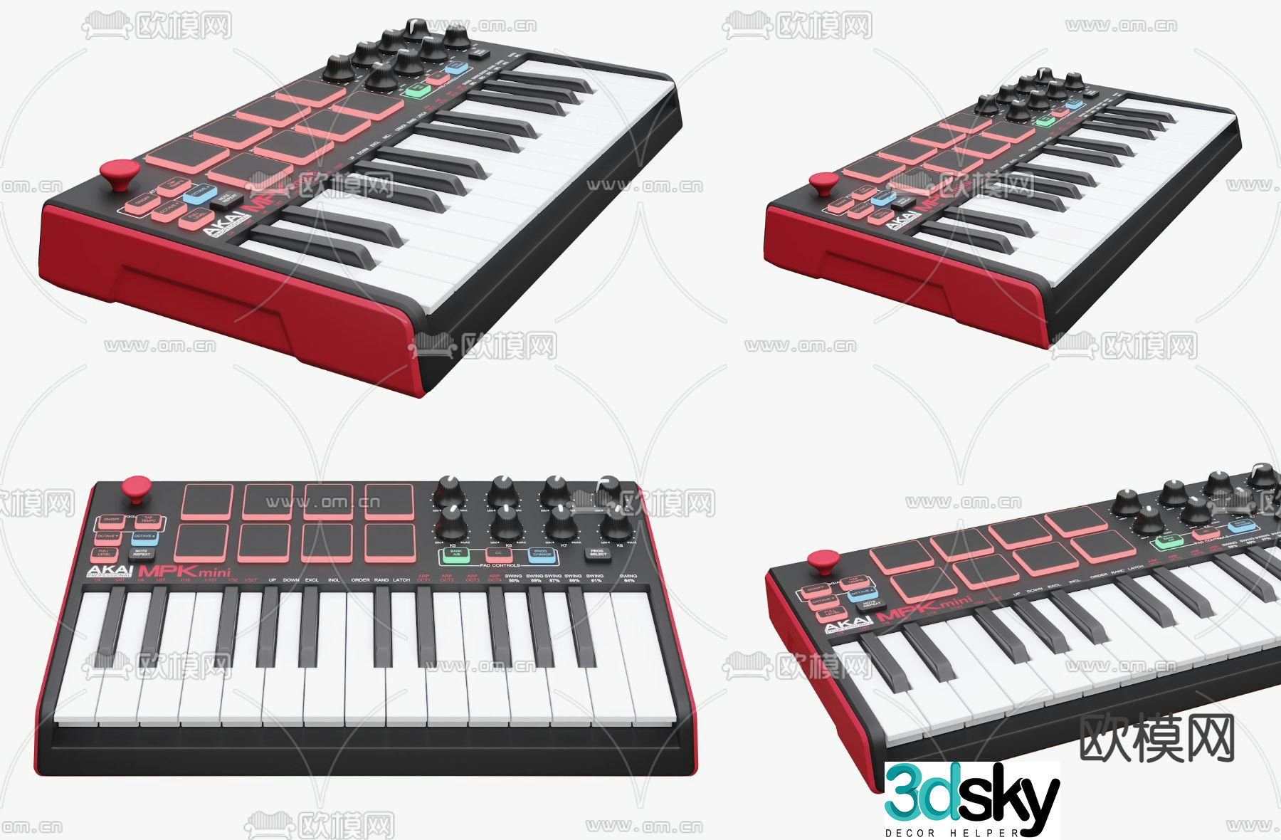 Modern electronic keyboard 3d model