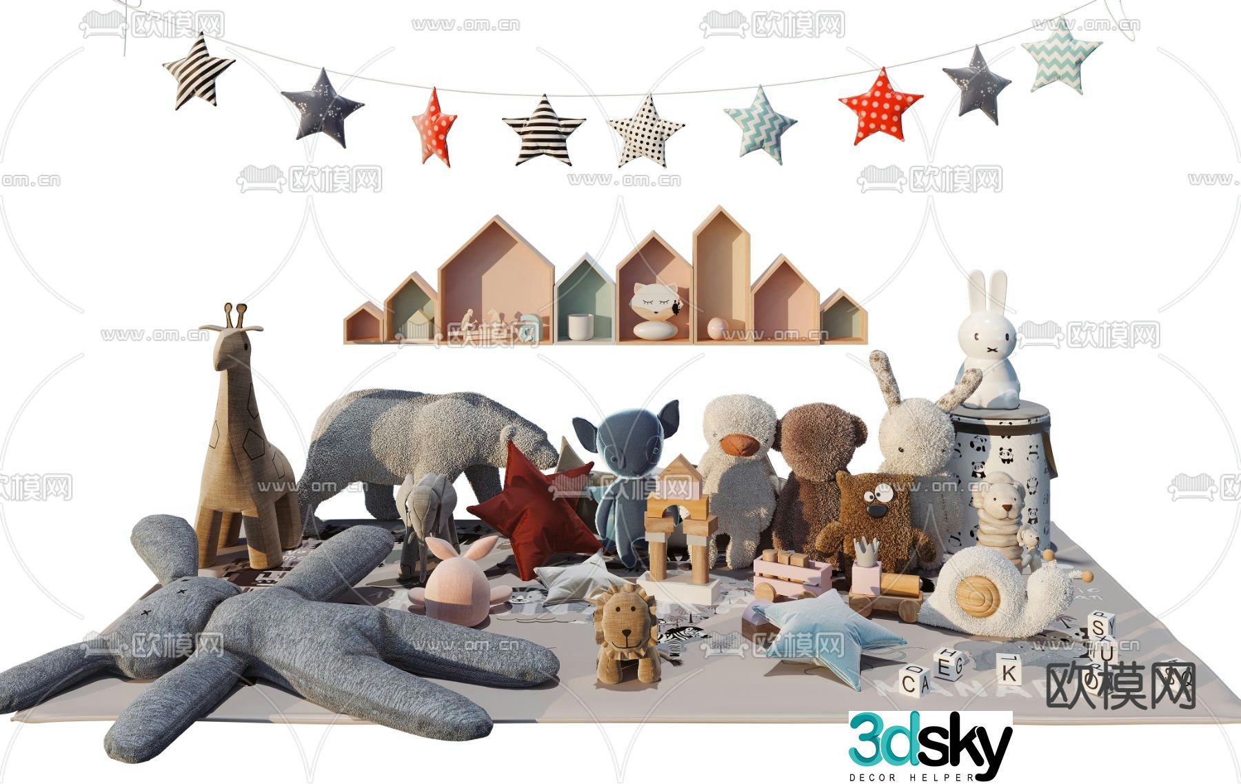 Modern children’s plush toy 3d model